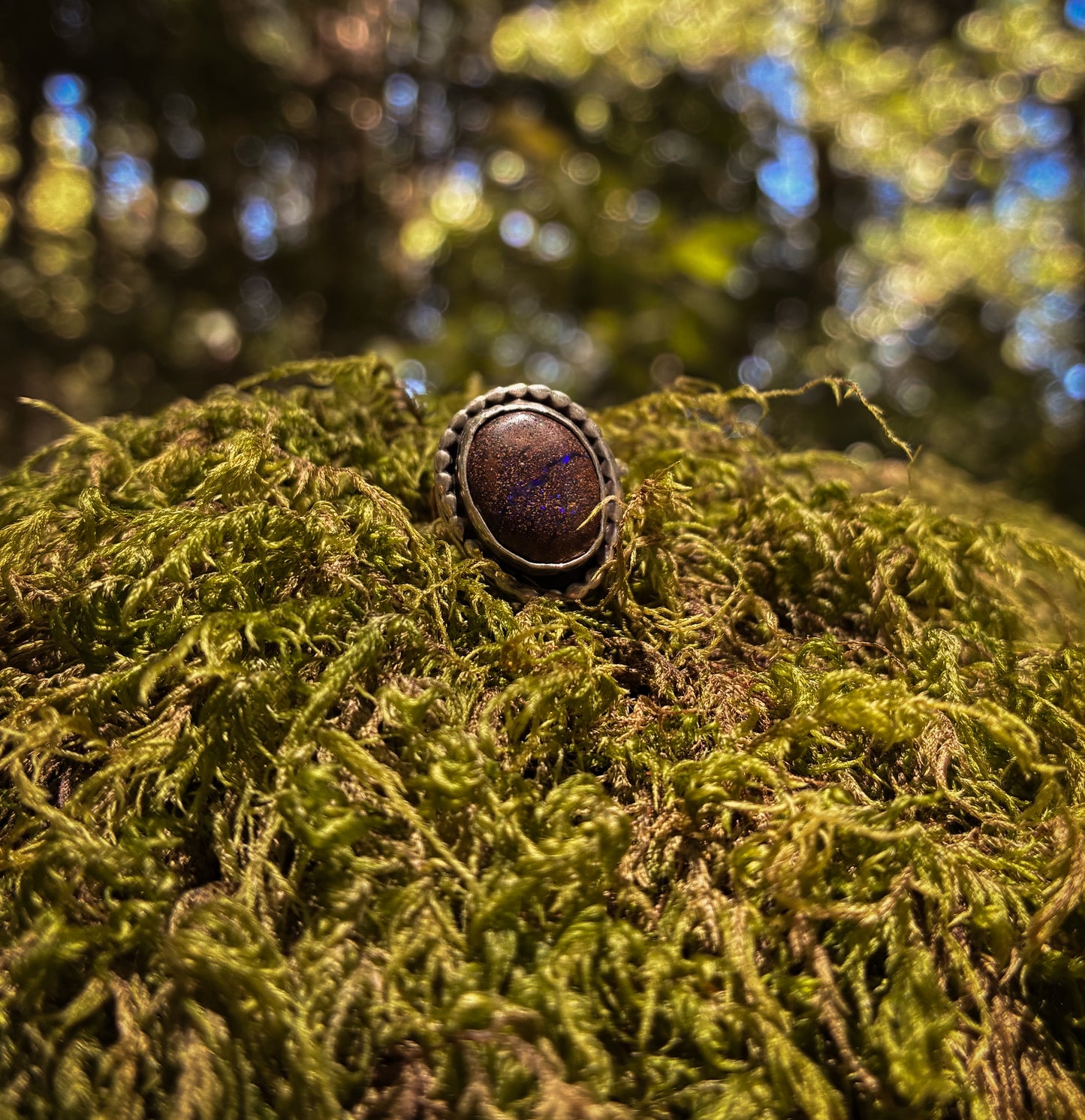 Boulder Opal Twilight Ring - Size 7
