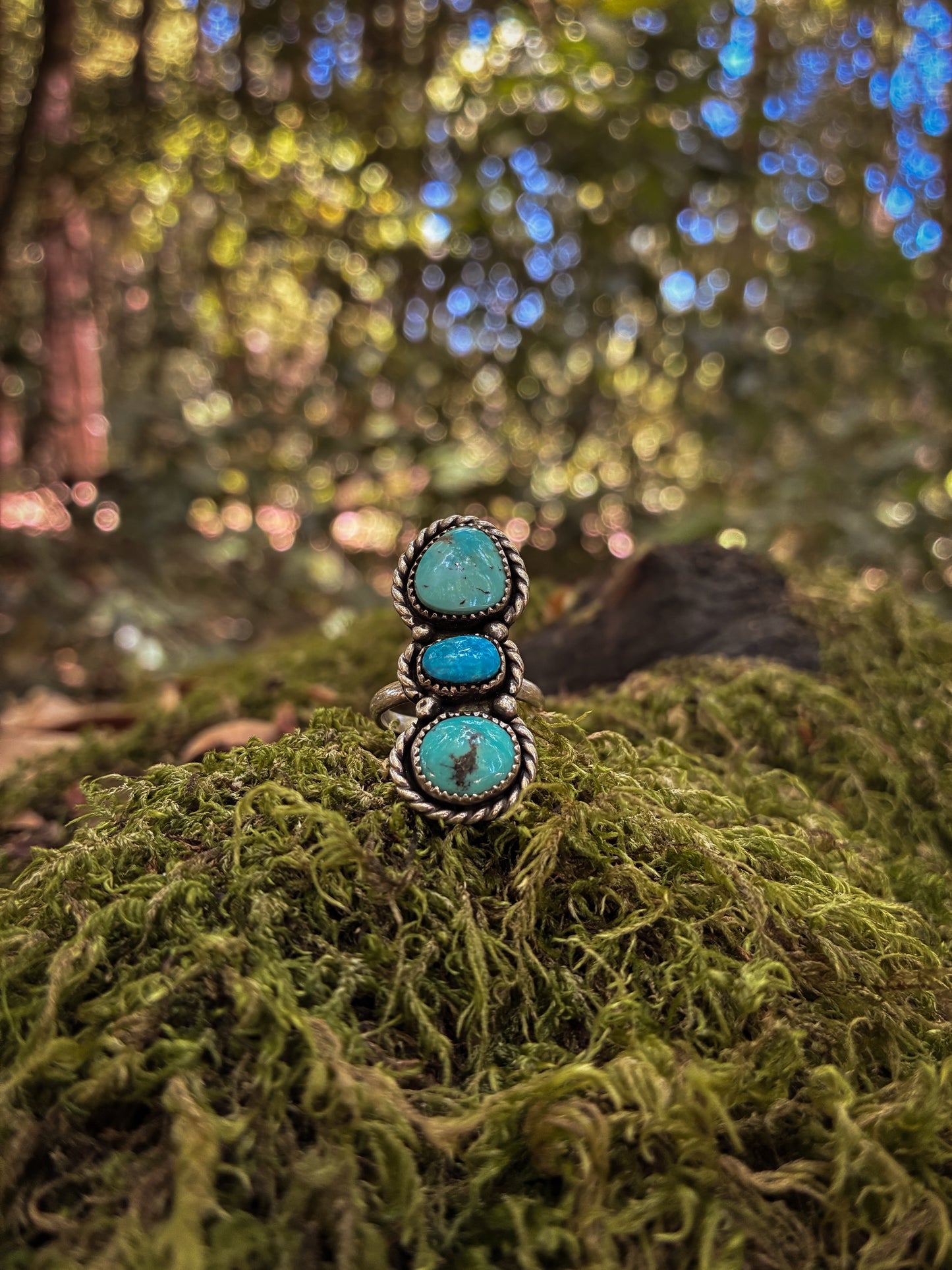 Triple Turquoise Stack Ring - Size 6.25
