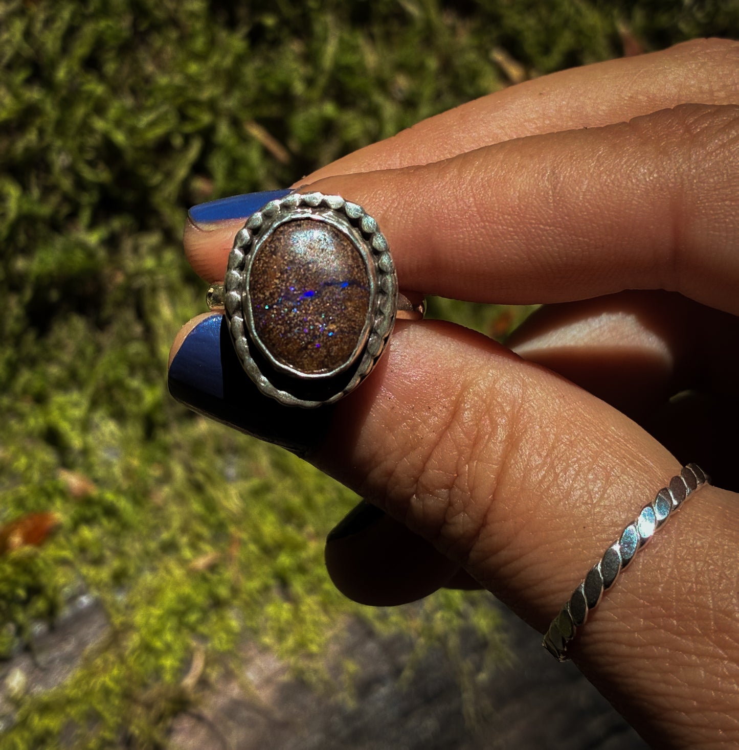 Boulder Opal Twilight Ring - Size 7