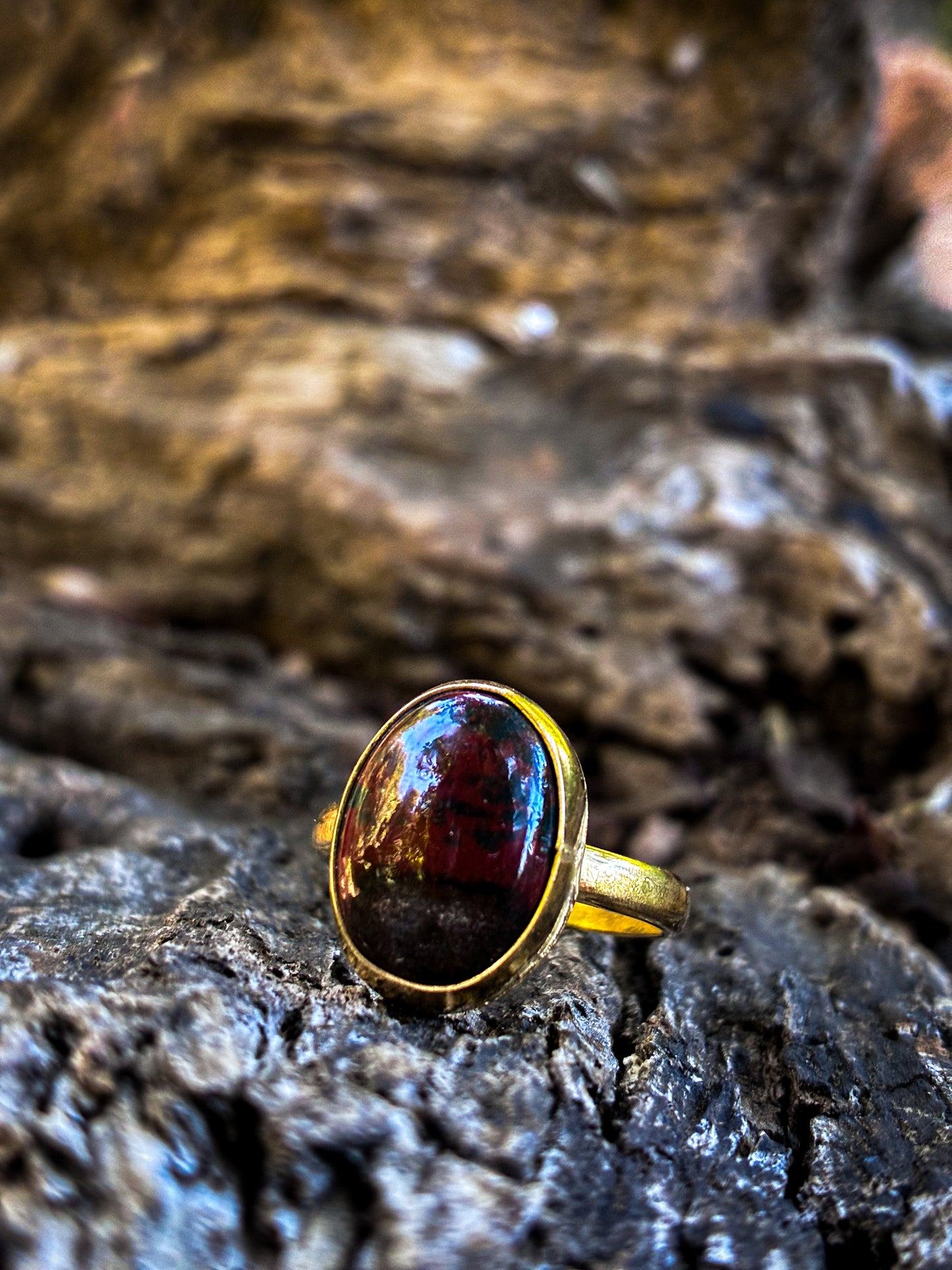 Ocean Red Jasper Gold-Filled Ring – Size 5.5
