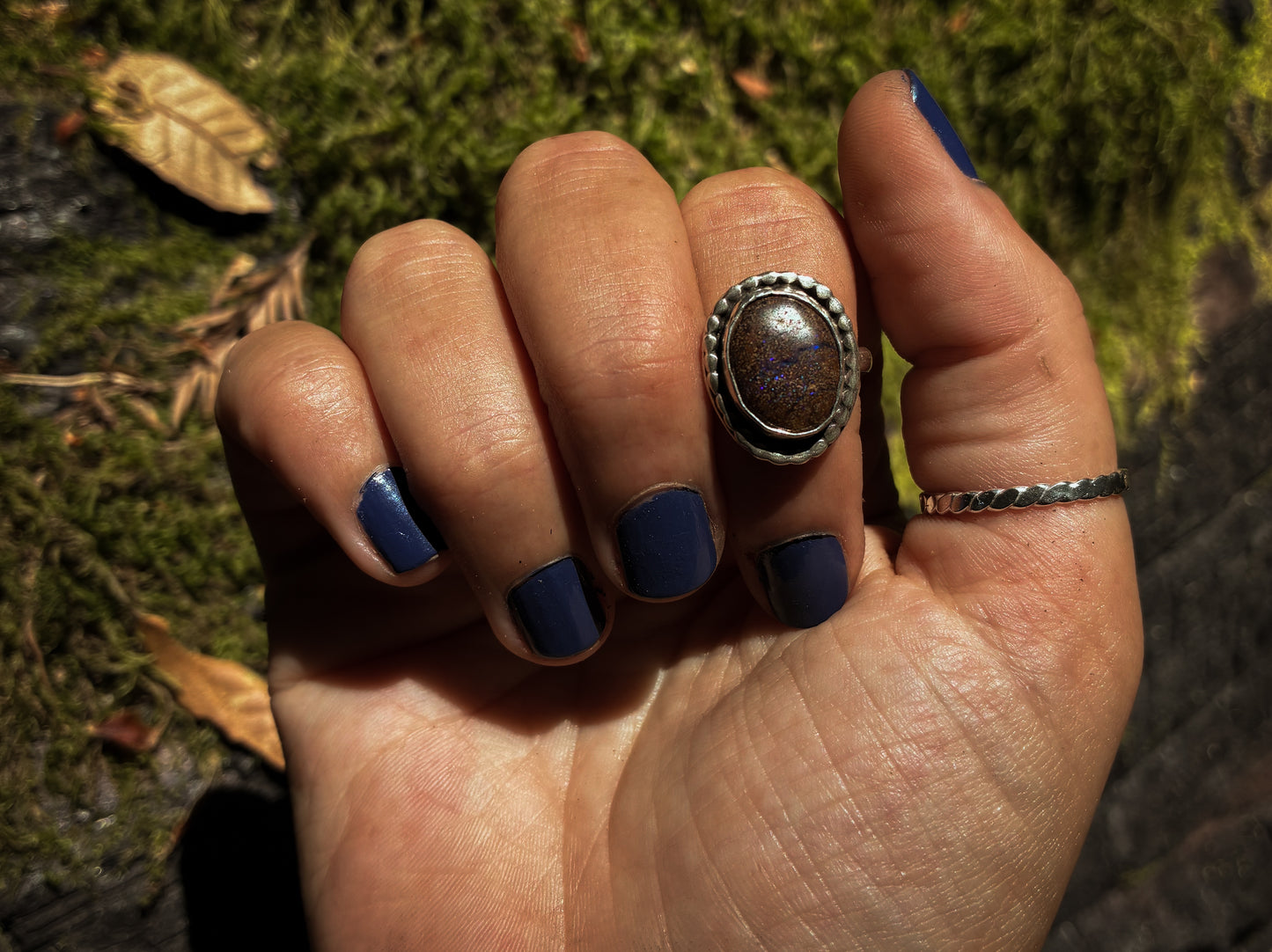 Boulder Opal Twilight Ring - Size 7