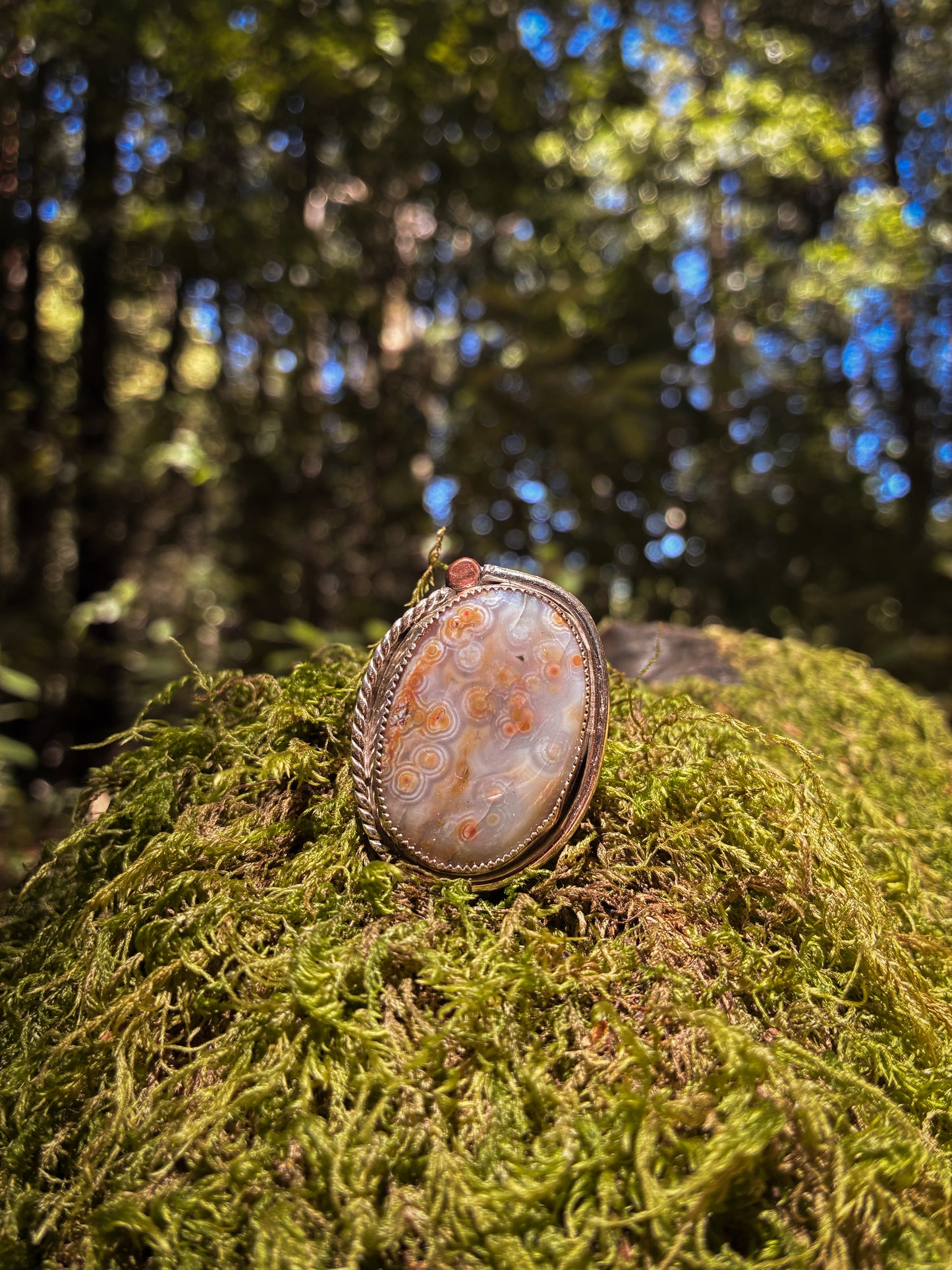 Sterling Silver Ocean Jasper Ring - Size 9.25