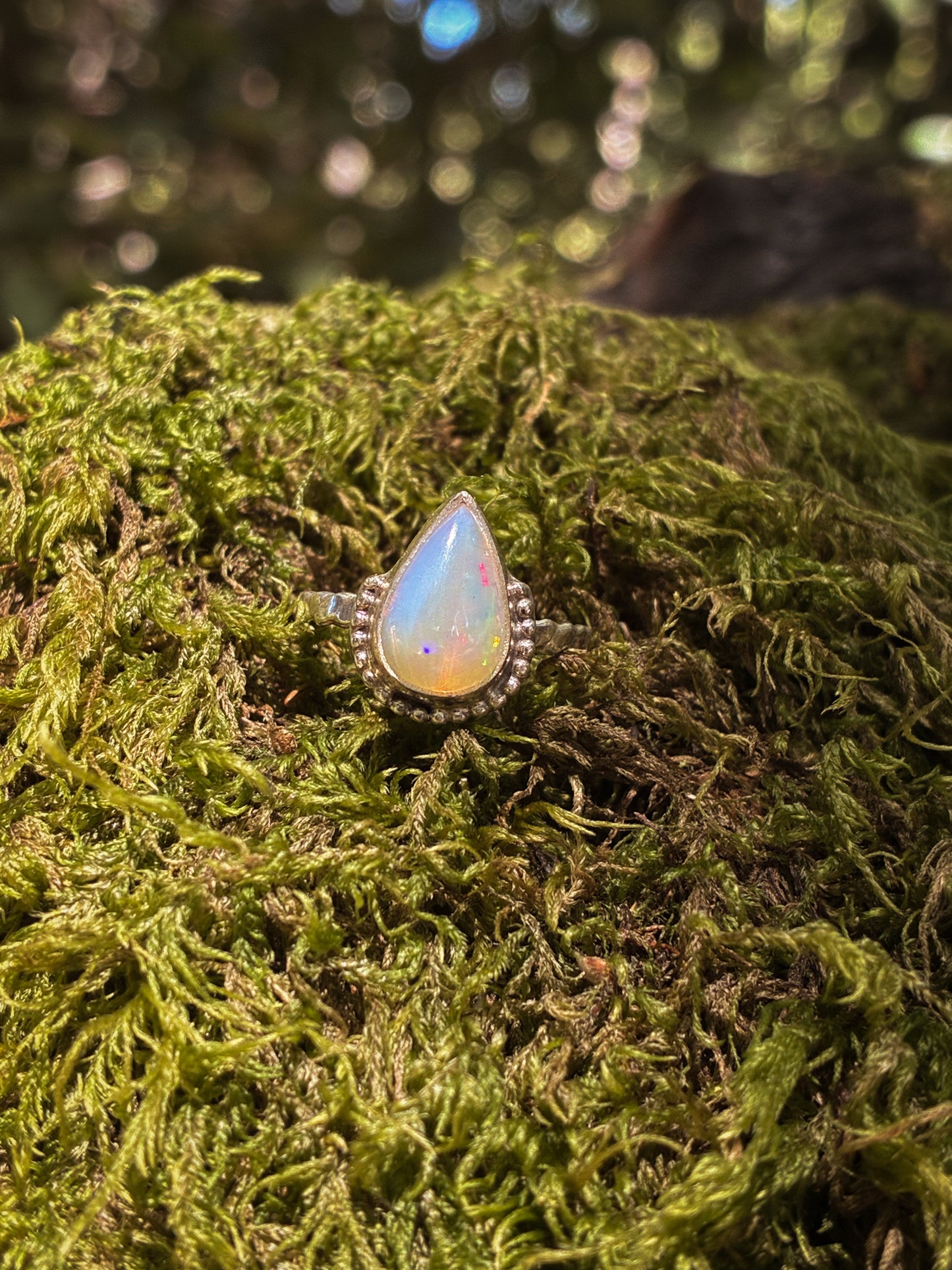 Forest Flame — Ethiopian Opal Ring - Size 7