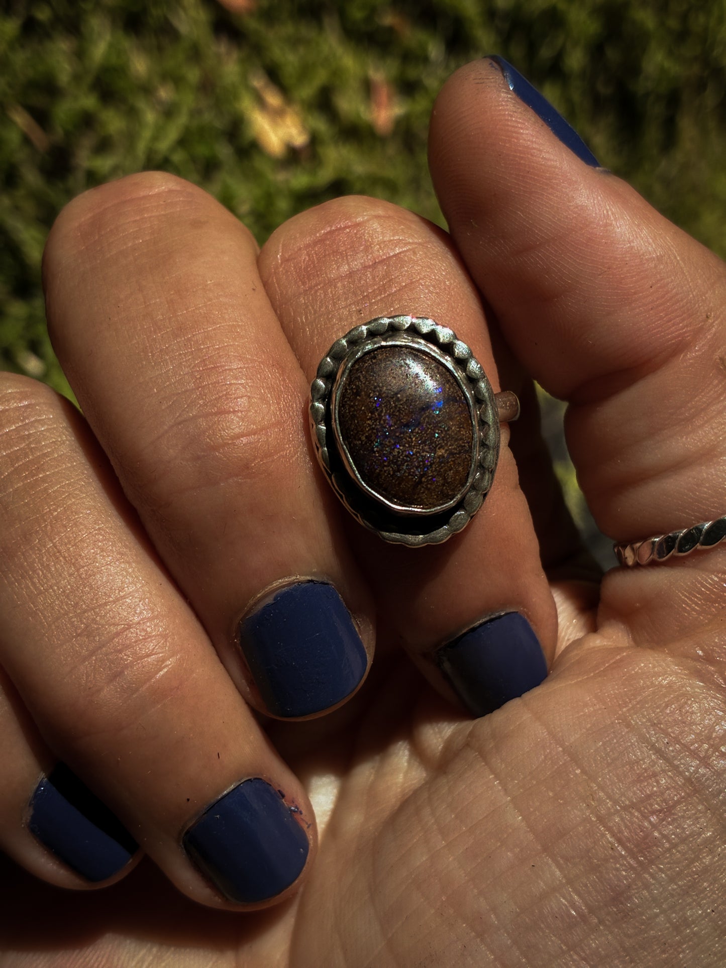 Boulder Opal Twilight Ring - Size 7