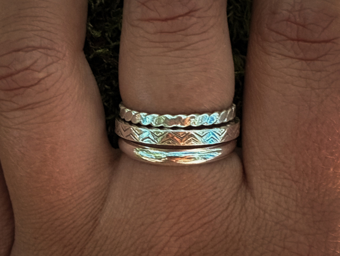 Thick Half Round Wire Stacker Ring