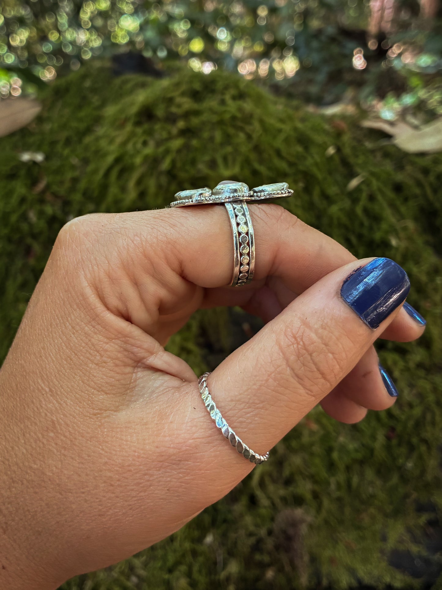 Rose Mist Sea Glass Ring - Size 8.5