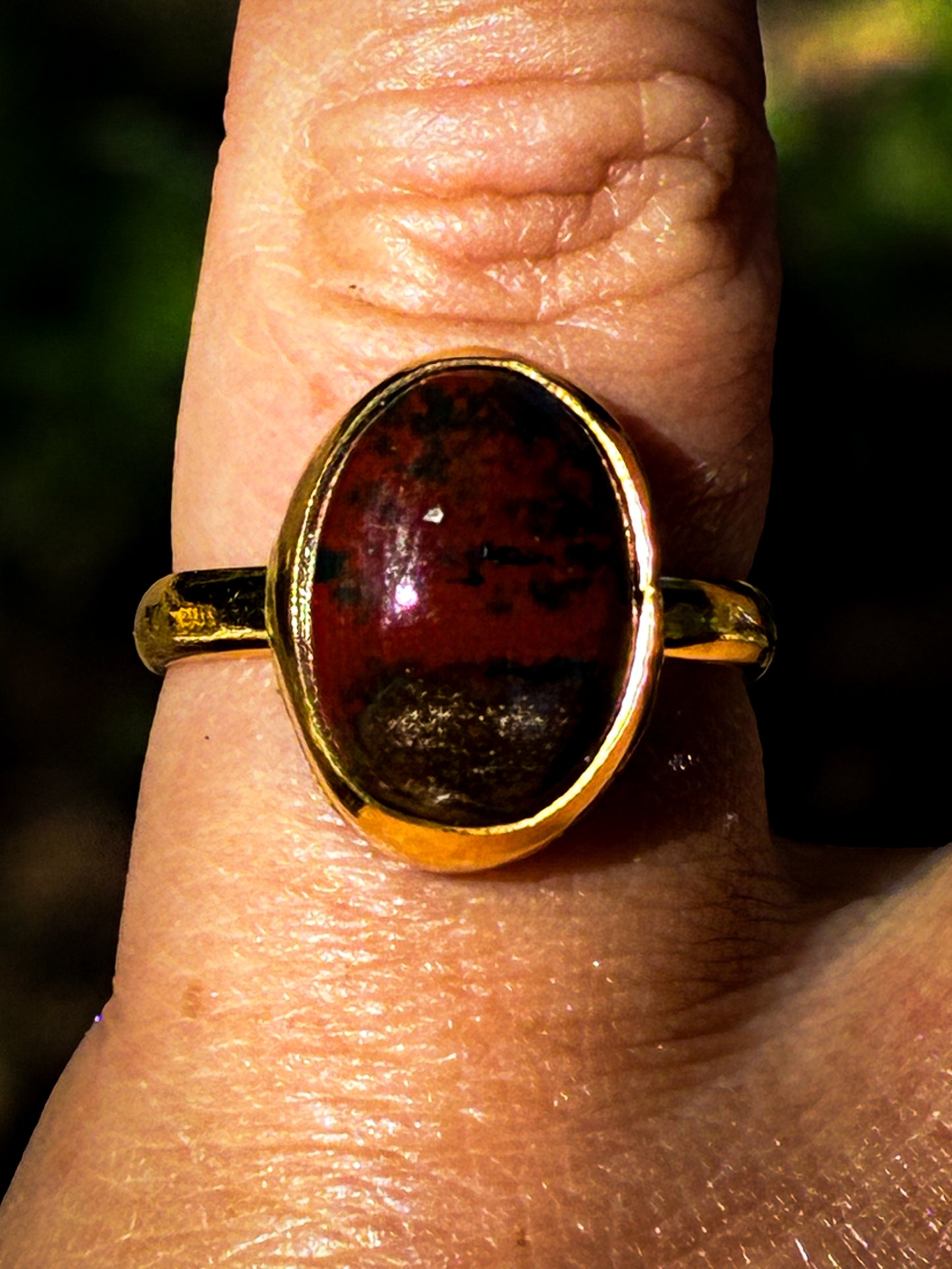 Ocean Red Jasper Gold-Filled Ring – Size 5.5