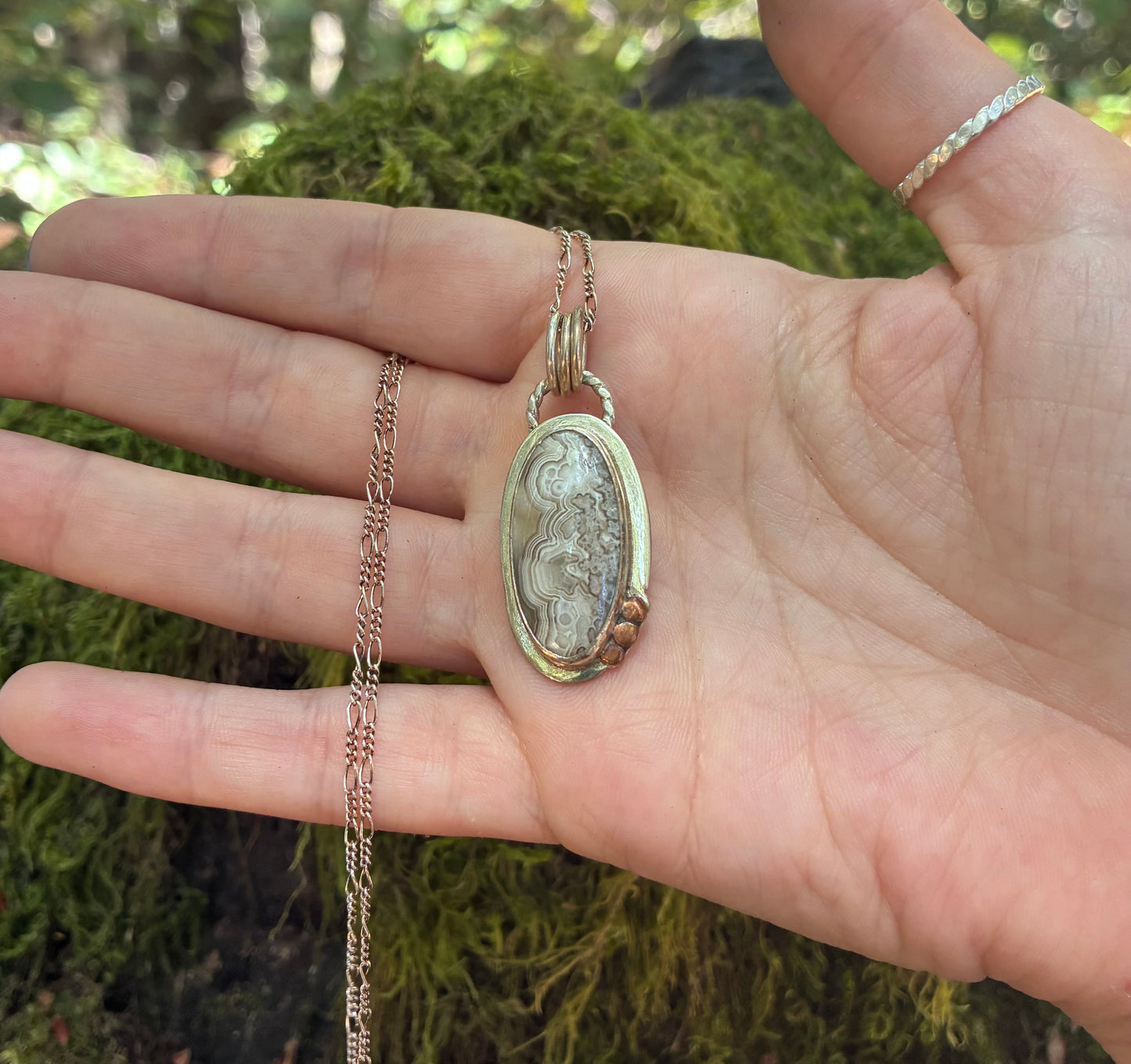 Banded Agate Pendant Necklace