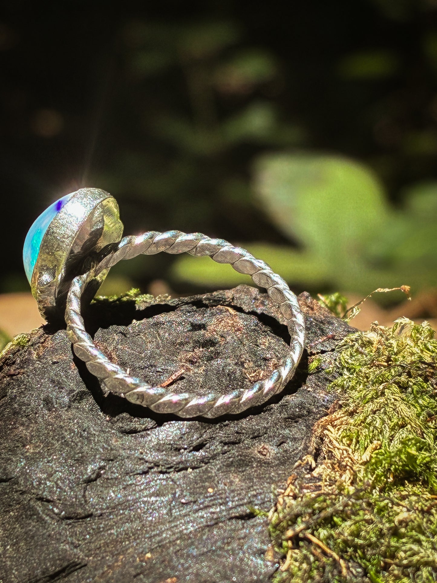 Oval Ethiopian Opal Ring - Size 8.5