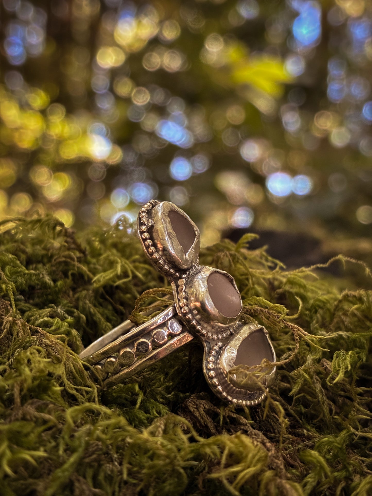Rose Mist Sea Glass Ring - Size 8.5