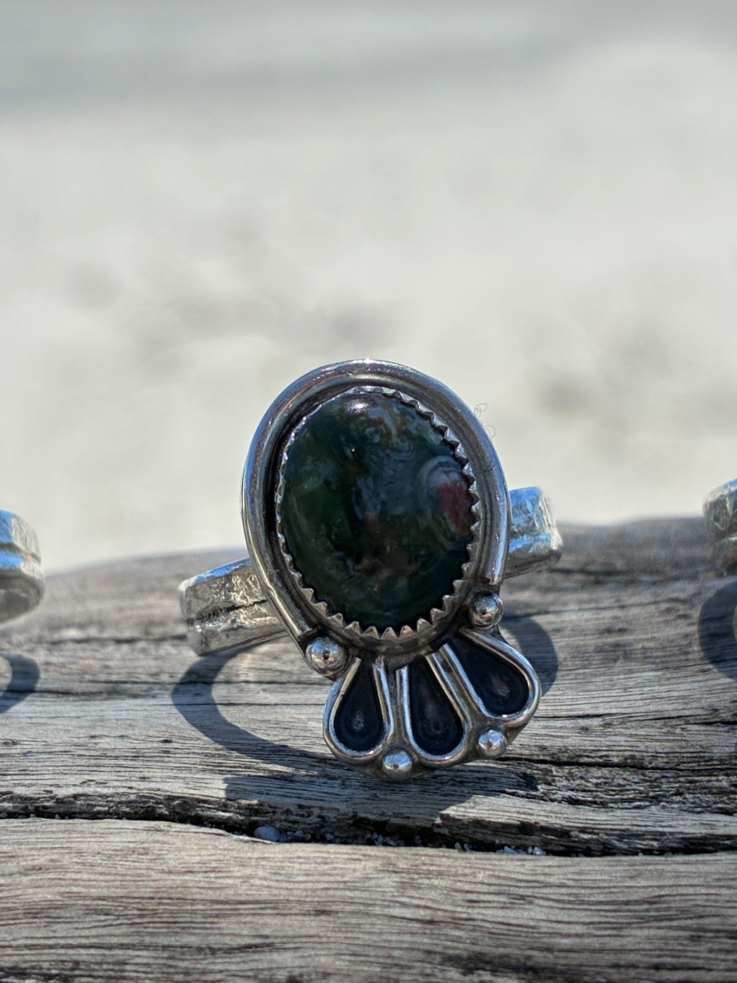 Handmade Sterling Silver Ocean Jasper Statement Ring