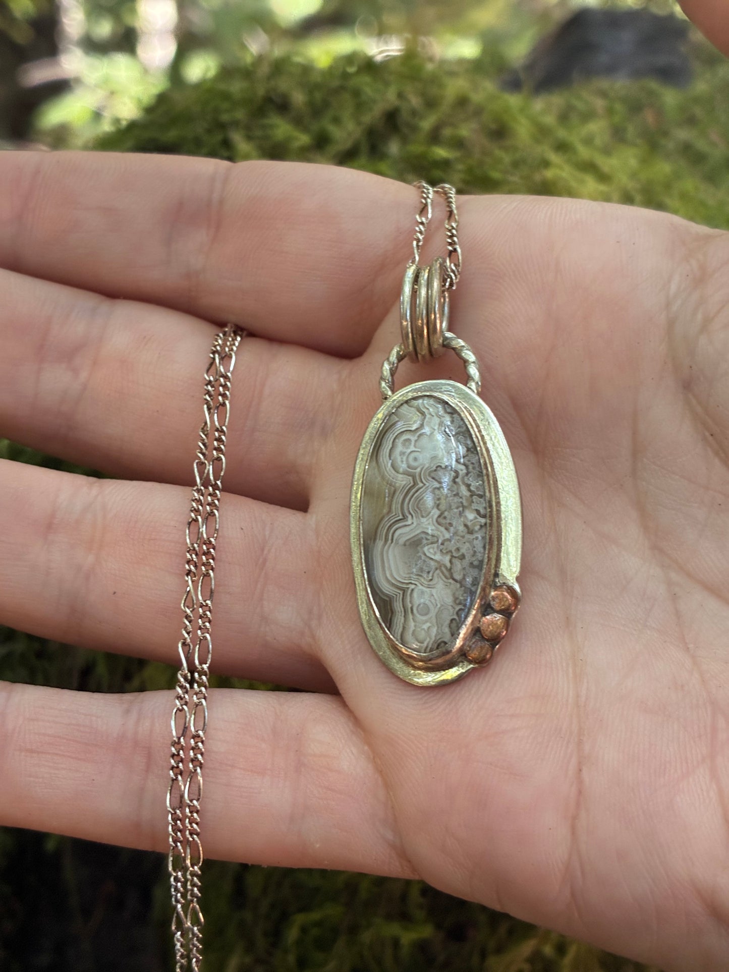 Banded Agate Pendant Necklace