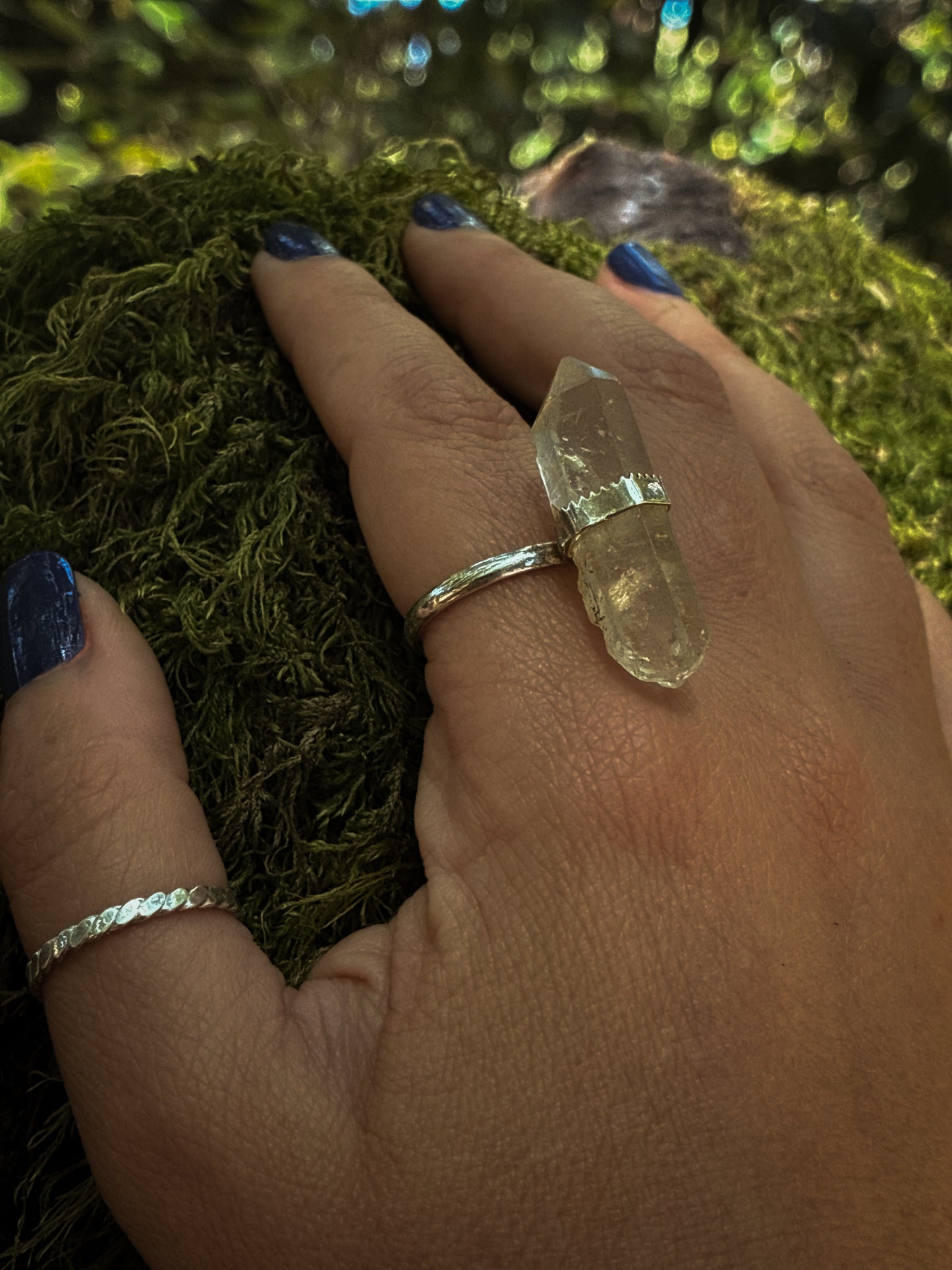 Raw Quartz Point Ring - Size 9