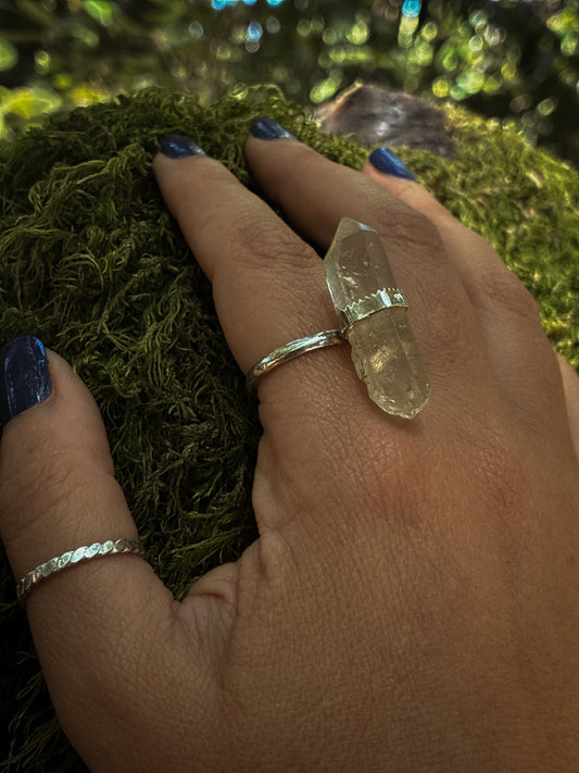 Raw Quartz Point Ring - Size 9