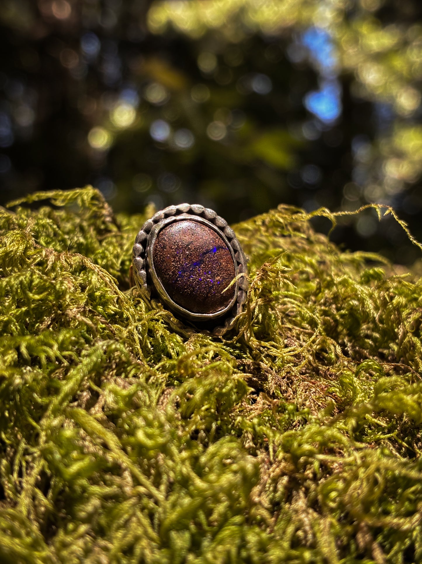 Boulder Opal Twilight Ring - Size 7