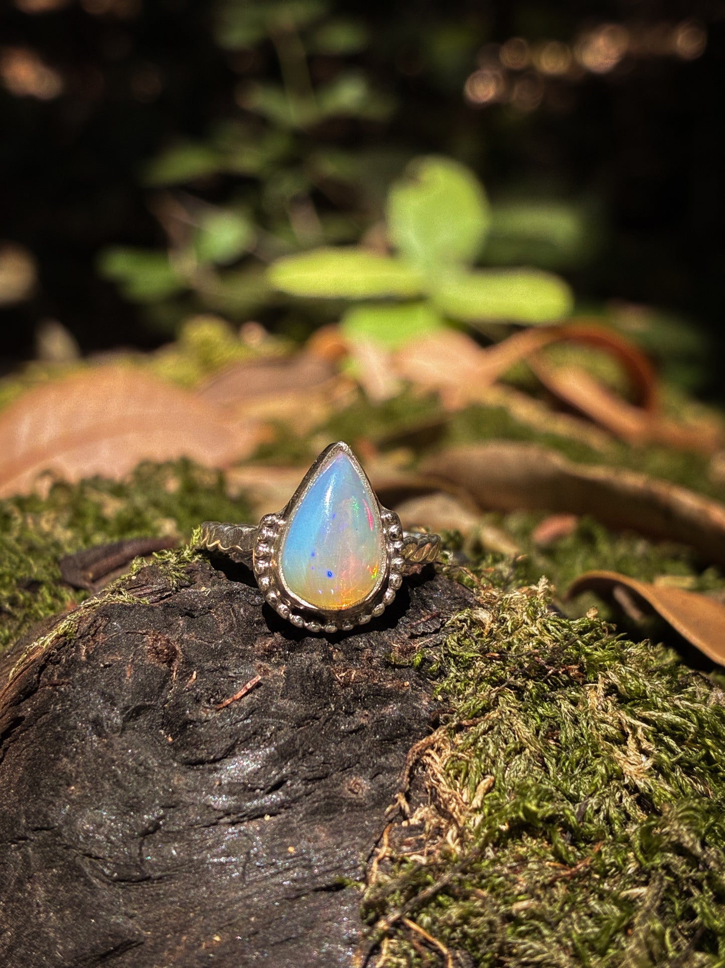 Forest Flame — Ethiopian Opal Ring - Size 7