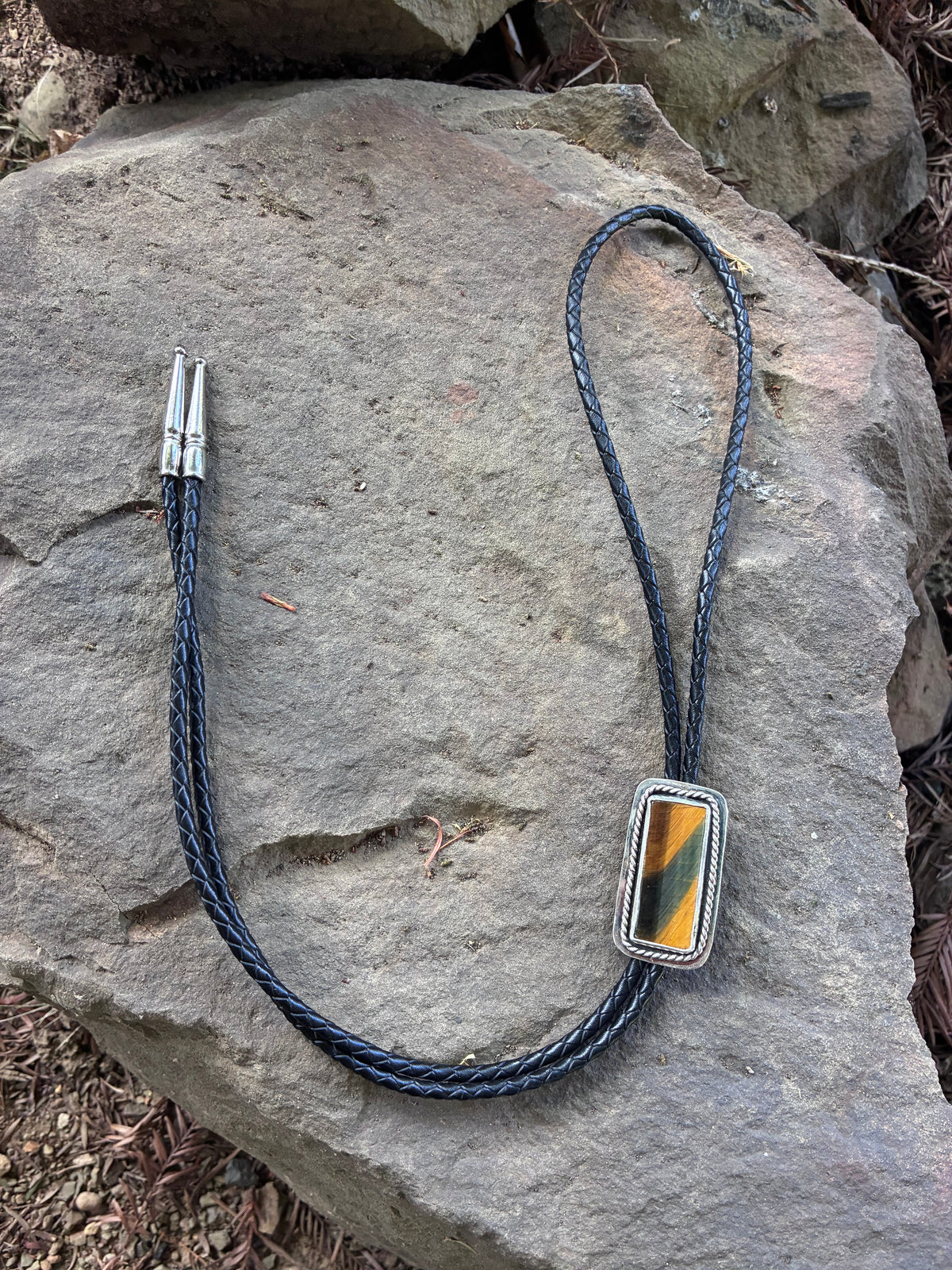 Tiger’s Eye Sterling Silver Bolo Tie