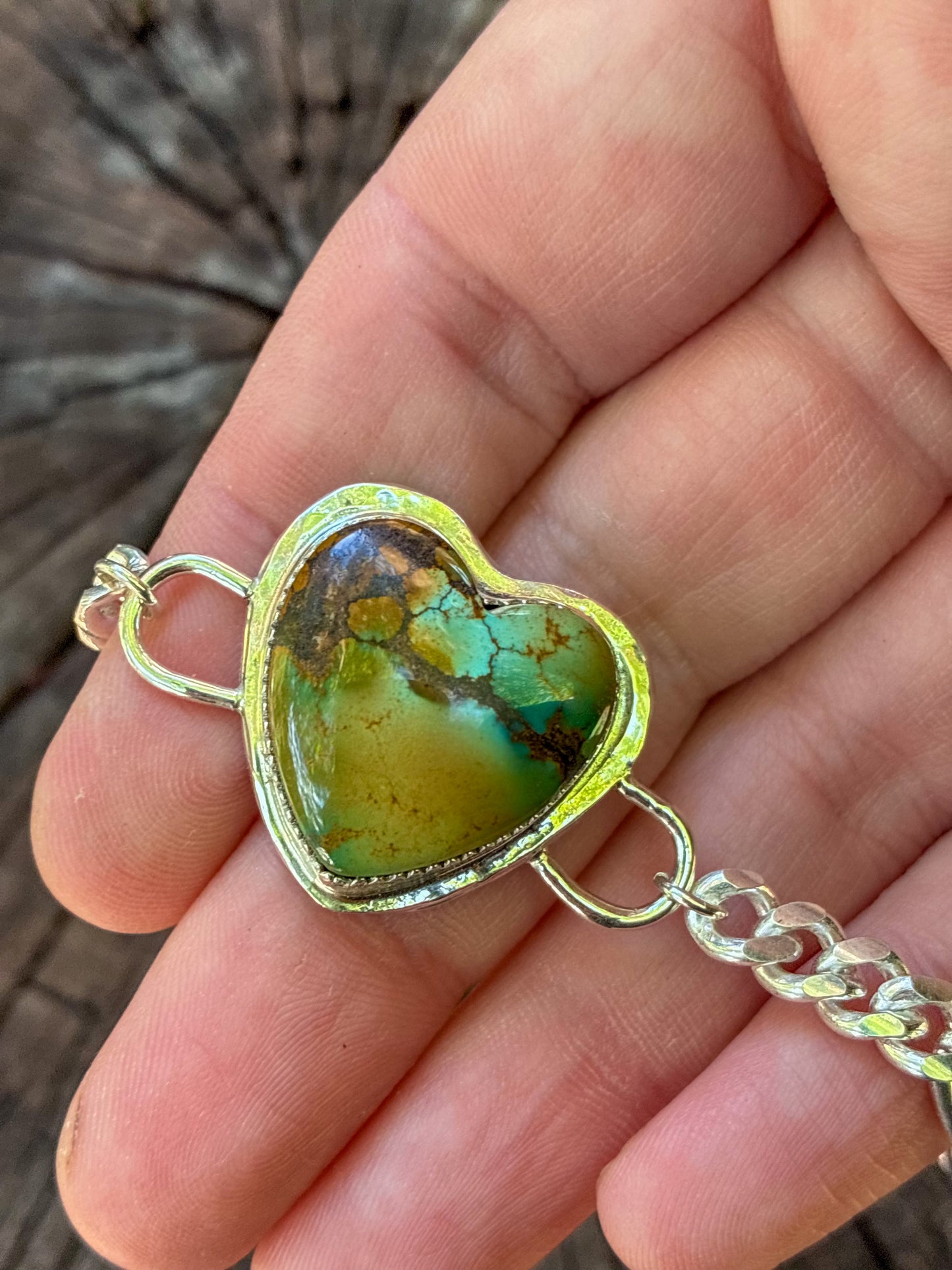 Hubei Turquoise Heart Bracelet | Sterling Silver