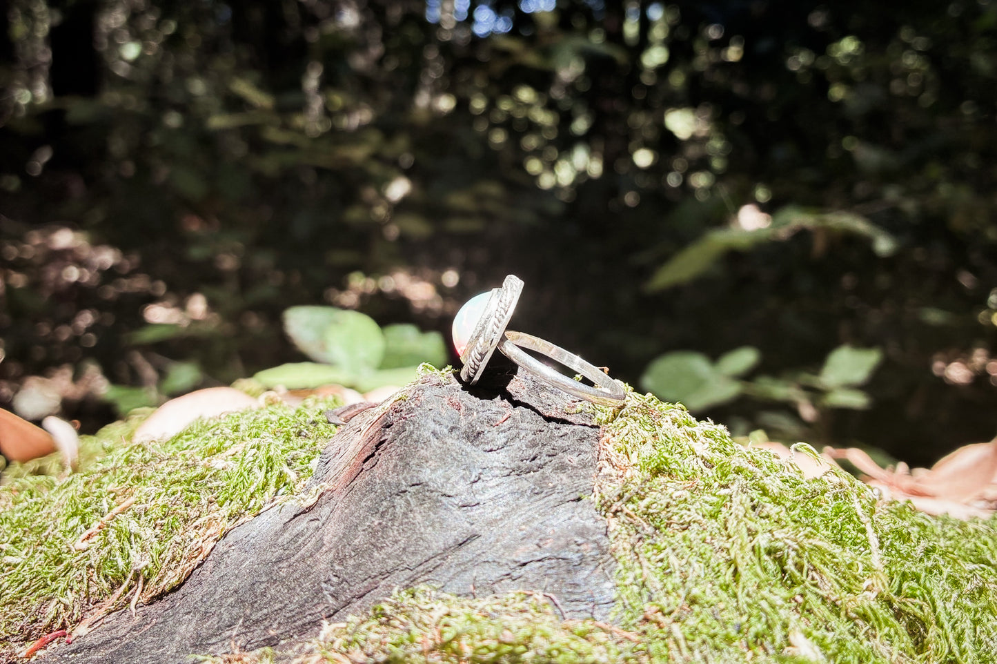 Ethiopian Opal Sterling Silver Ring - Size 9.25