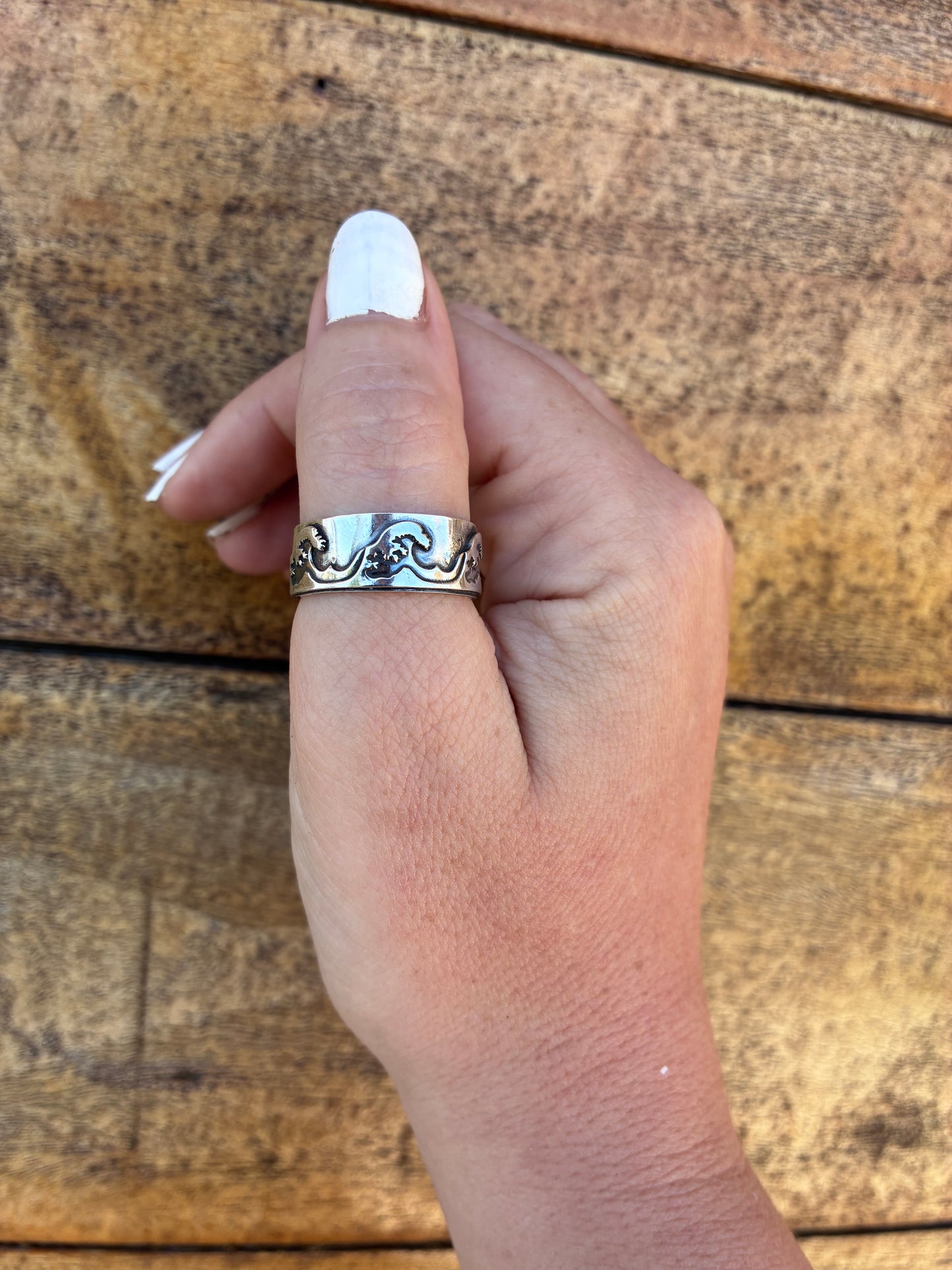 Sterling Silver Wave Ring – Handmade Ocean Inspired Band