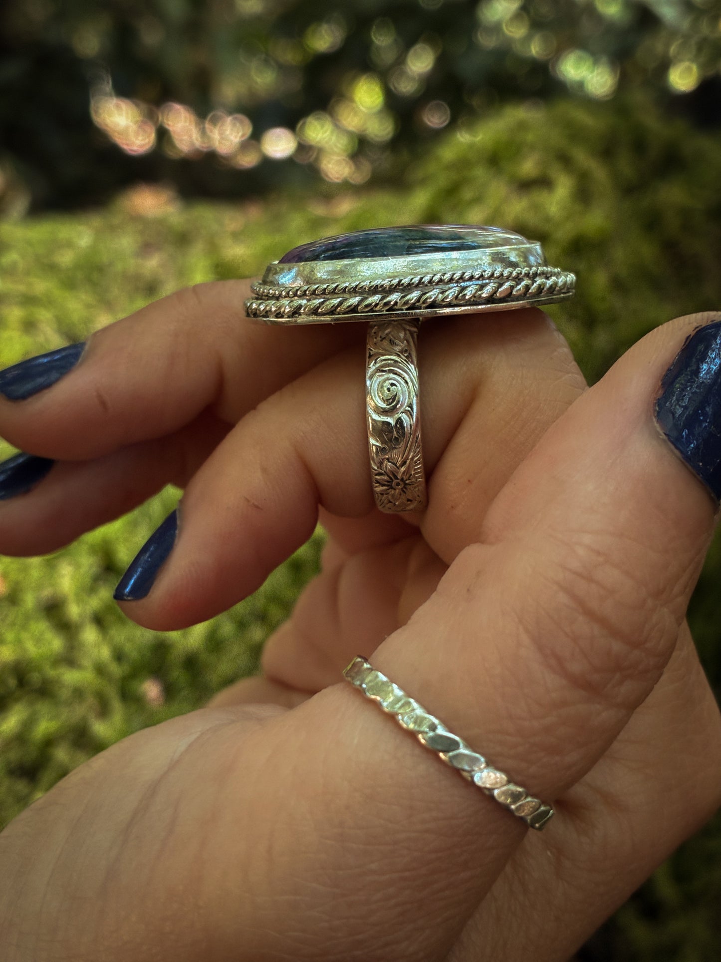 Rainbow Quartz Cocktail Ring - Size 6.25