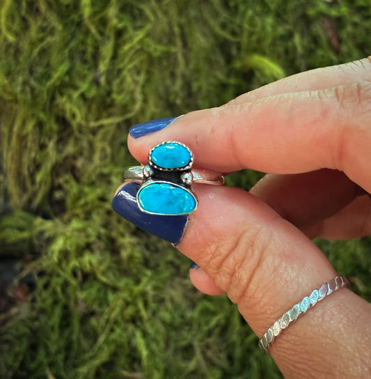 Double Turquoise Stacked Ring – Size 6.75