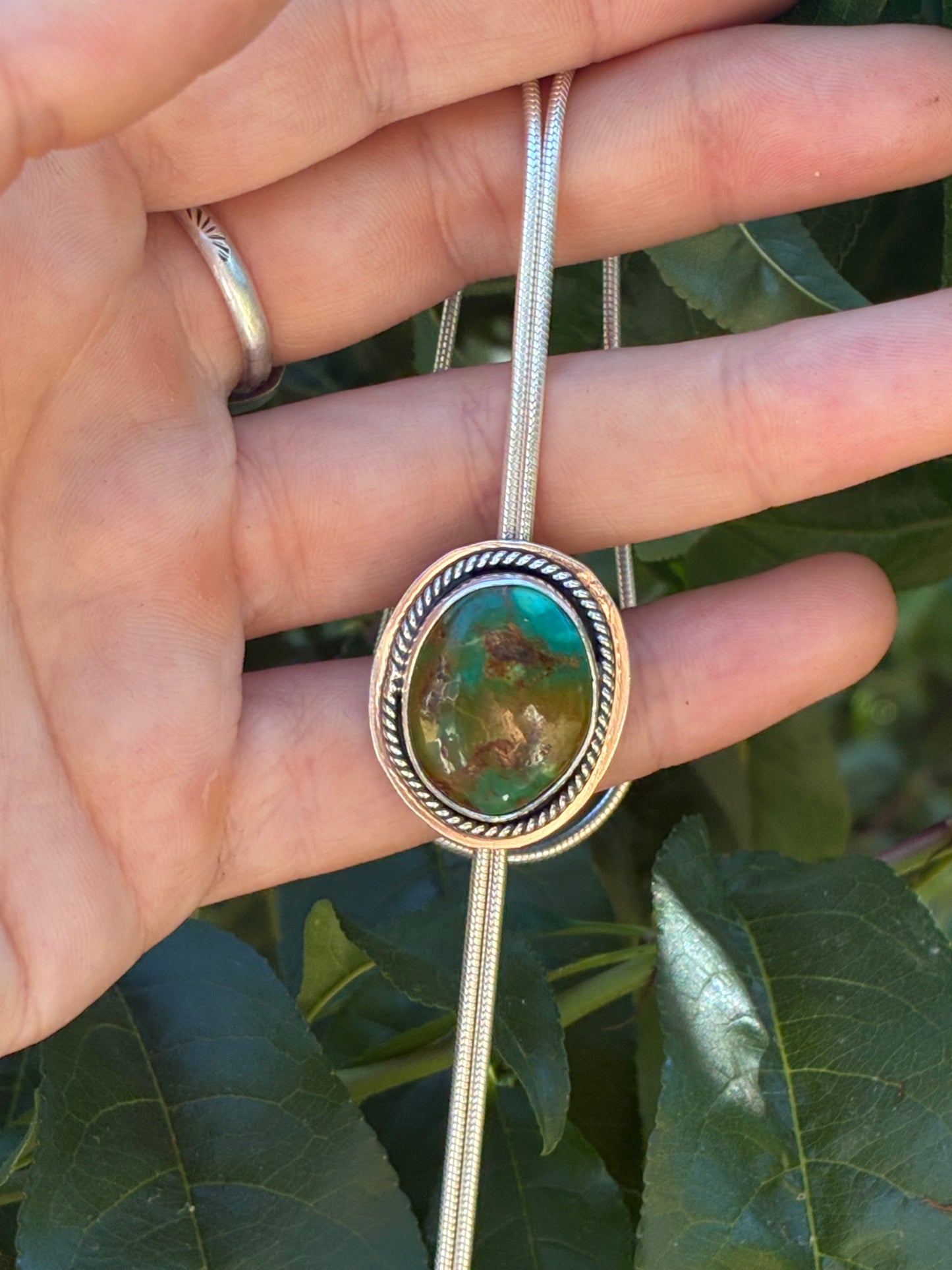 Turquoise Sterling Silver Chain Bolo