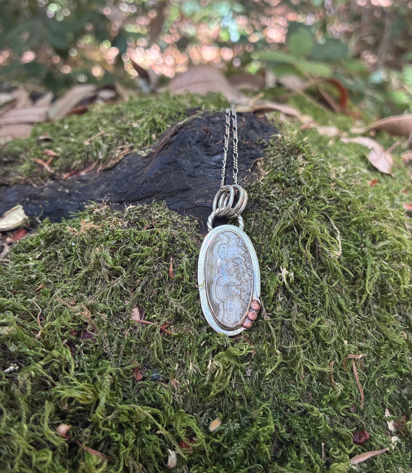 Banded Agate Pendant Necklace