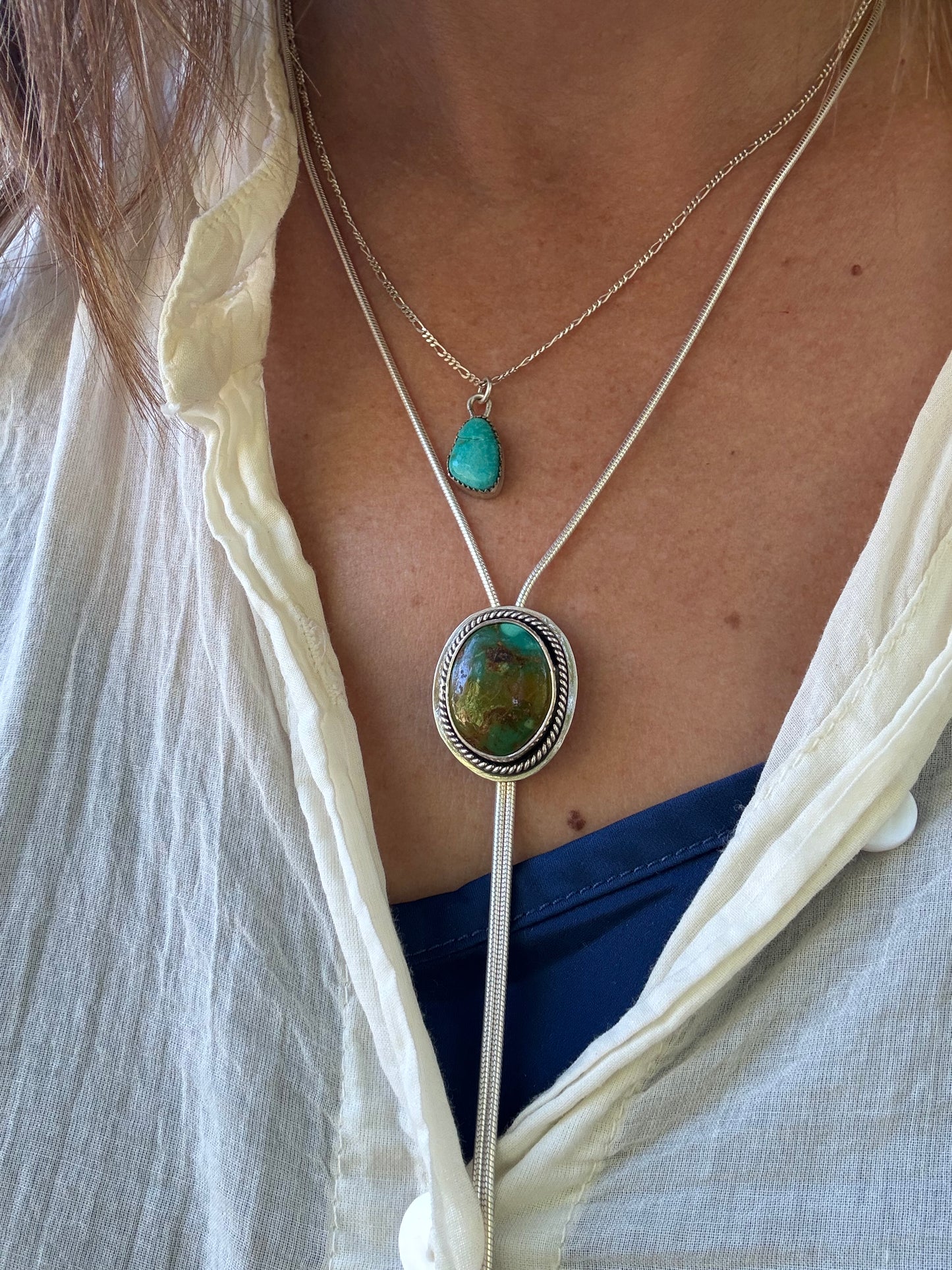 Turquoise Sterling Silver Chain Bolo