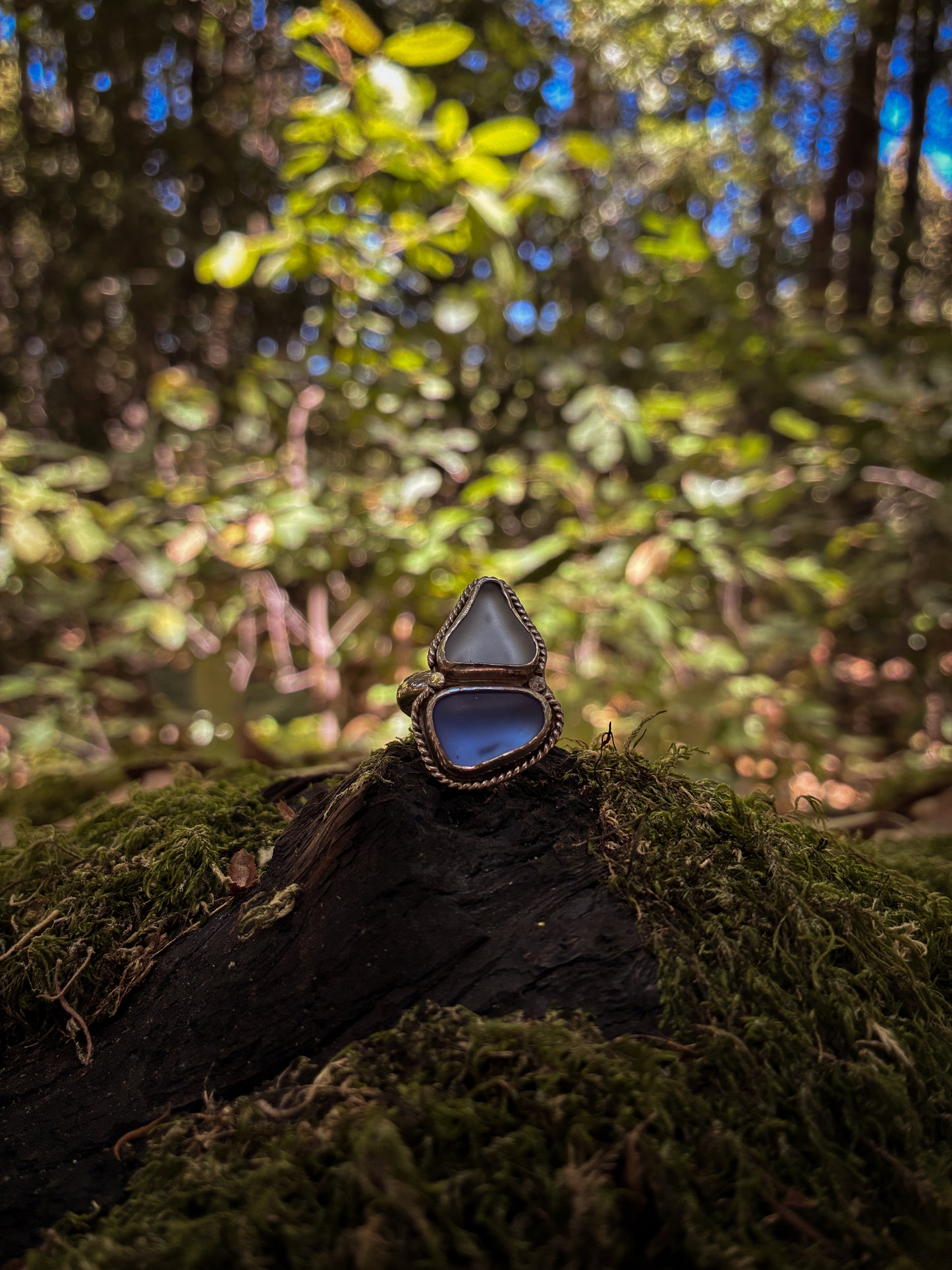 Tide Pool Sea Glass Ring - Size 6.75