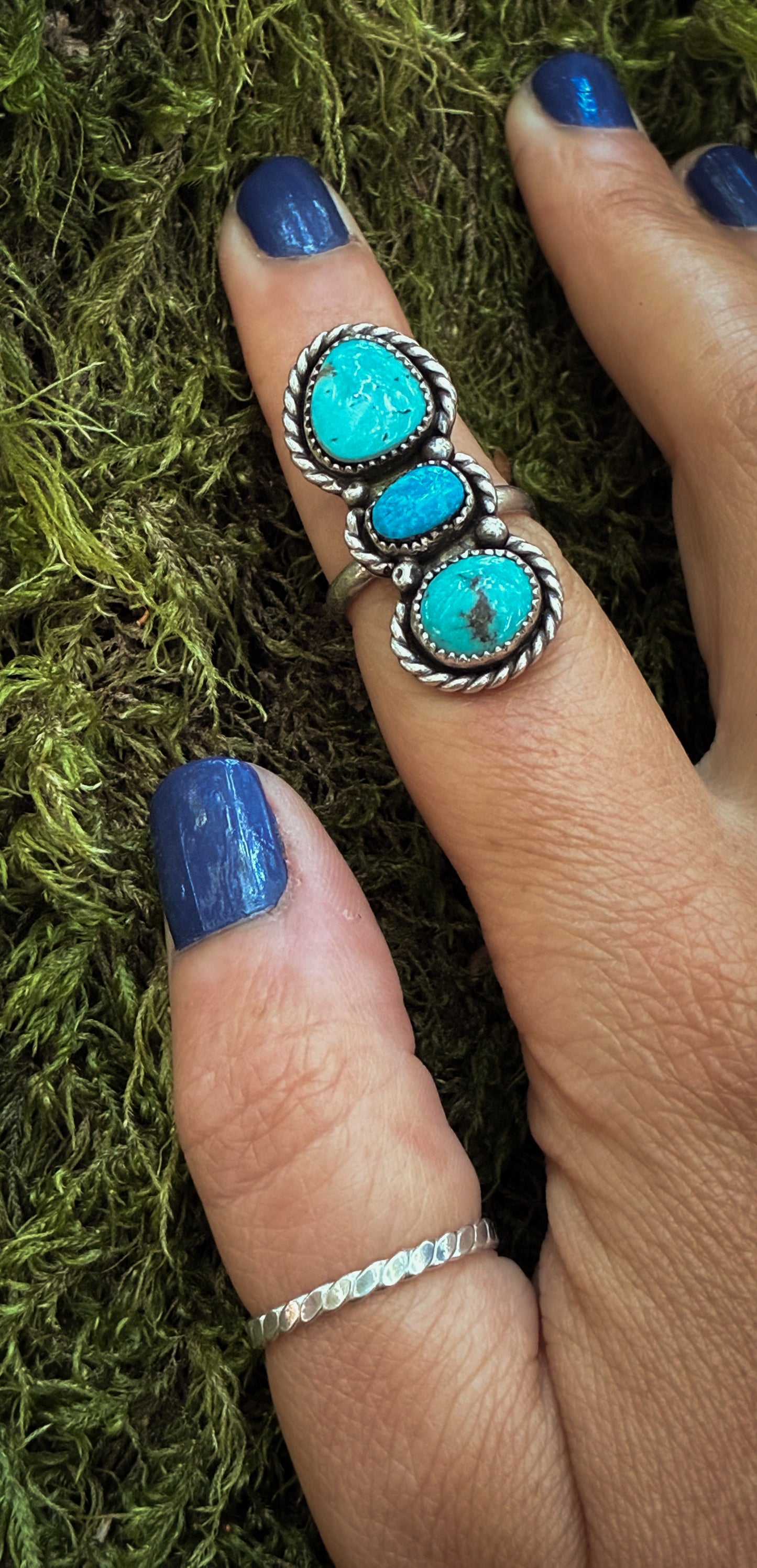 Triple Turquoise Stack Ring - Size 6.25