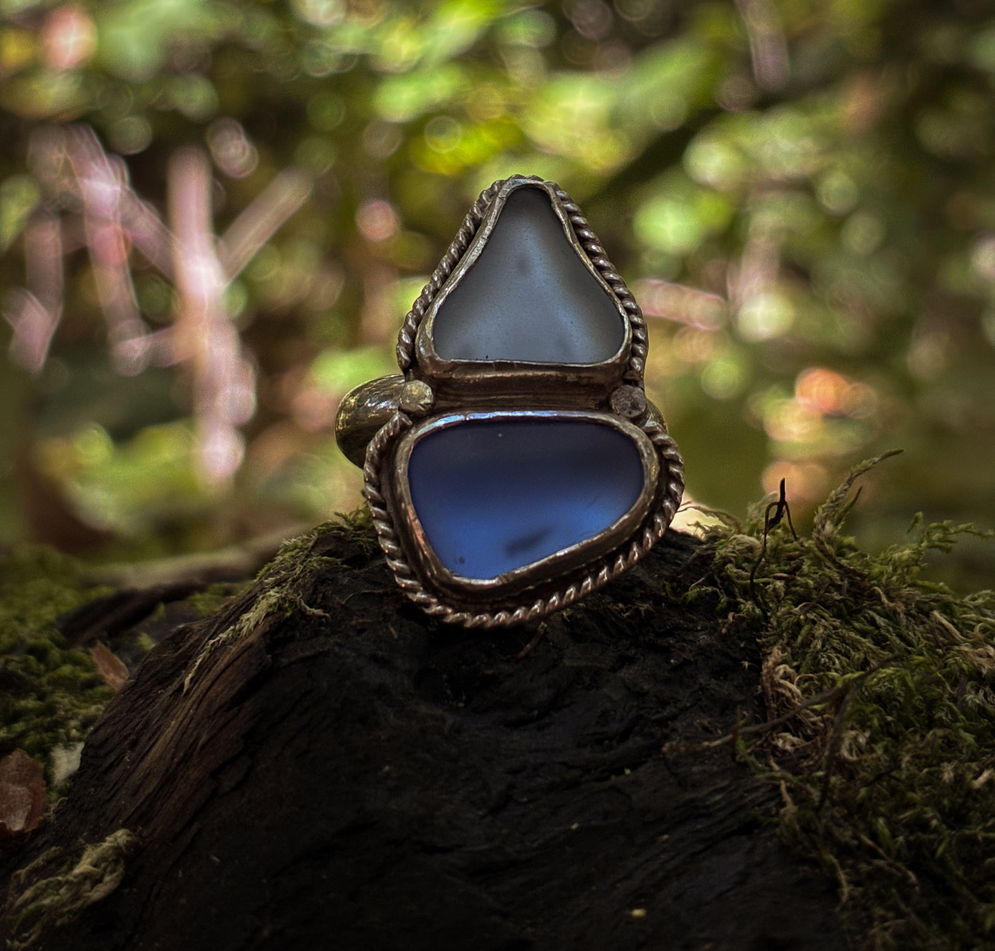 Tide Pool Sea Glass Ring - Size 6.75