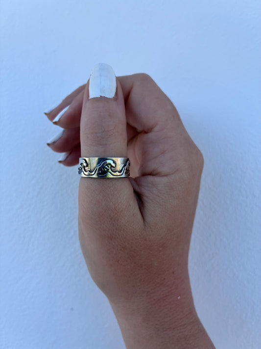 Sterling Silver Wave Ring – Handmade Ocean Inspired Band