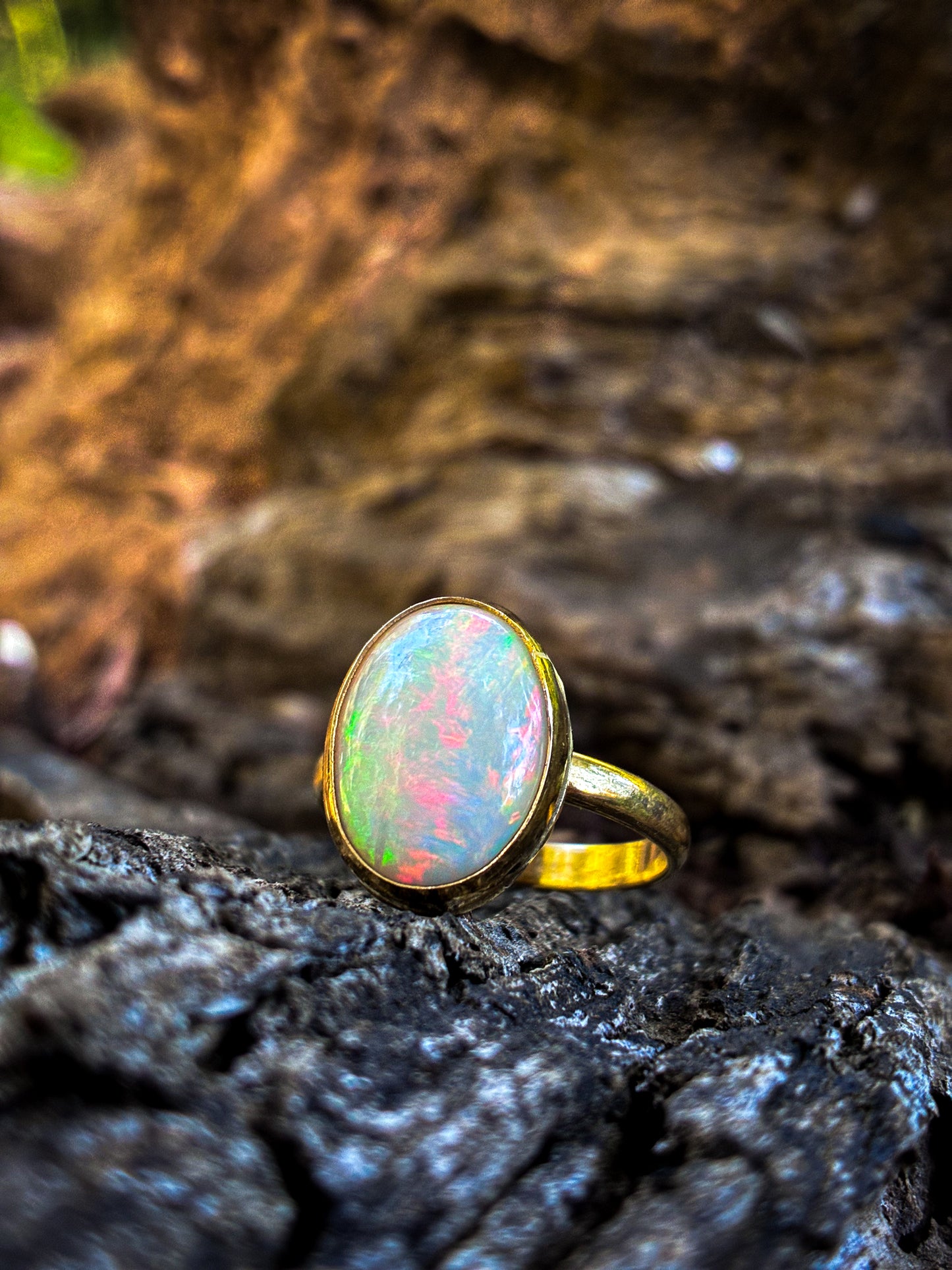 Ethereal Opal Gold-Filled Ring – Size 7.25