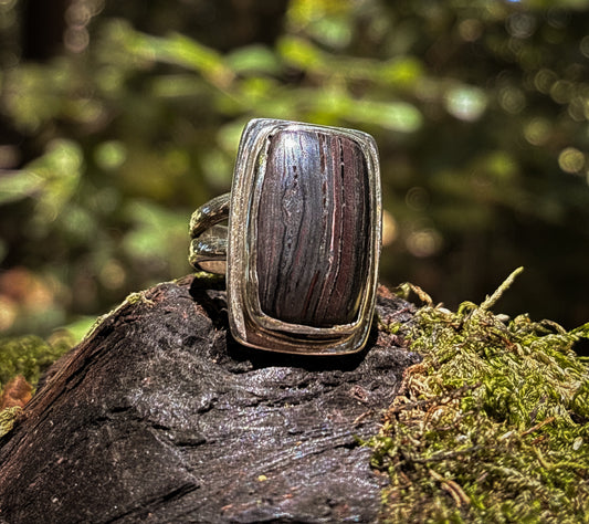 Petrified Wood Grove Ring - Size 5