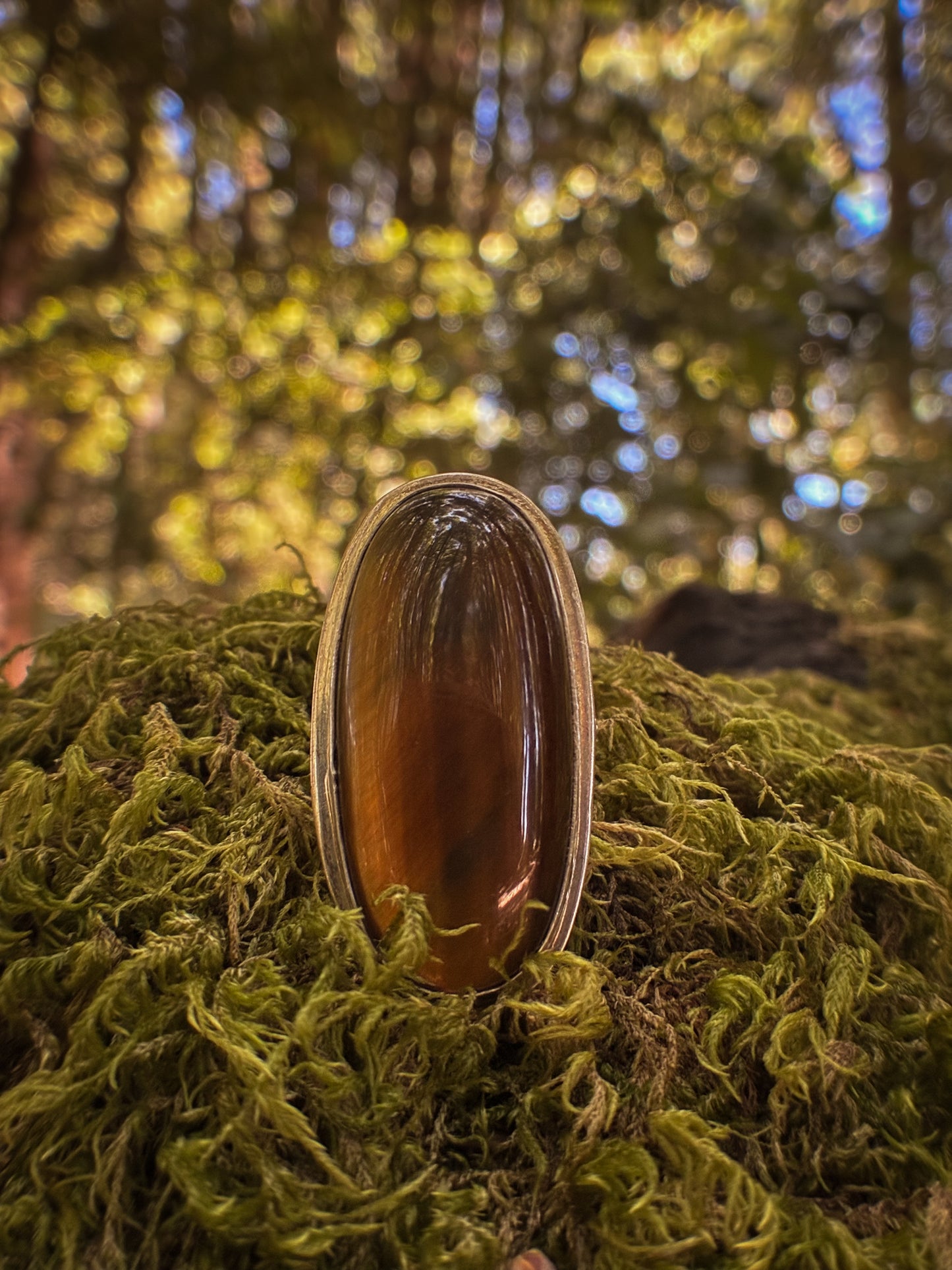 Golden Tiger Eye Power Ring - Size 8