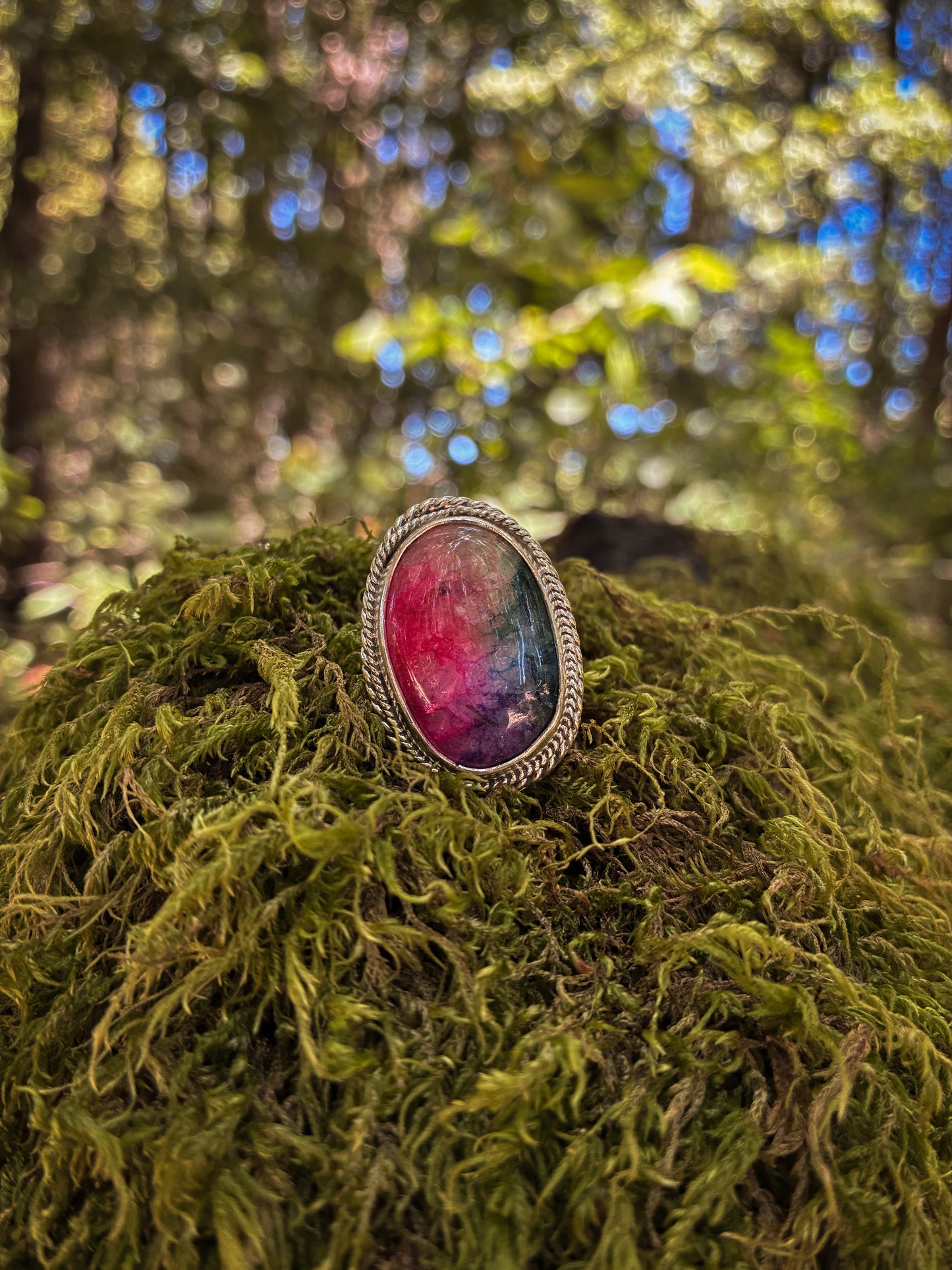 Rainbow Quartz Cocktail Ring - Size 6.25