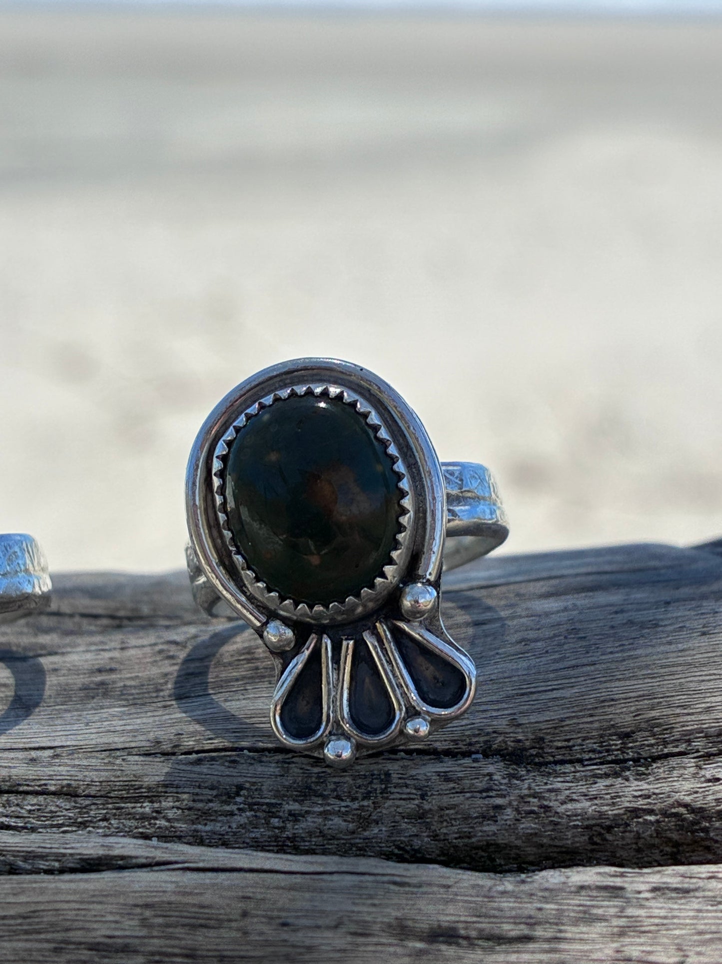Handmade Sterling Silver Ocean Jasper Statement Ring