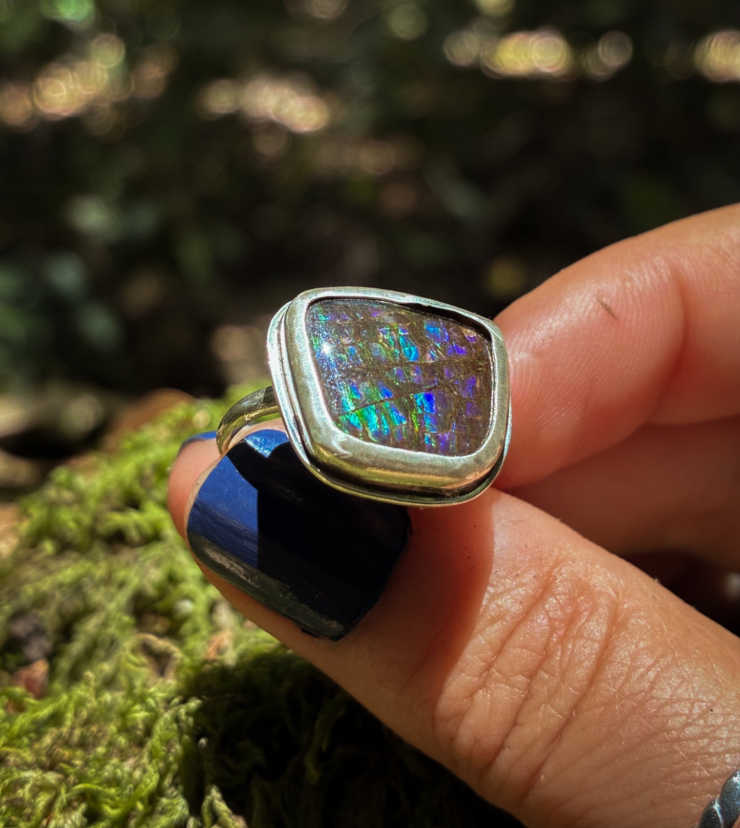 Boulder Opal Matrix Ring - Size 8.75