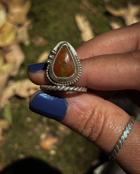 Red Jasper Bloom Ring - Size 5.25