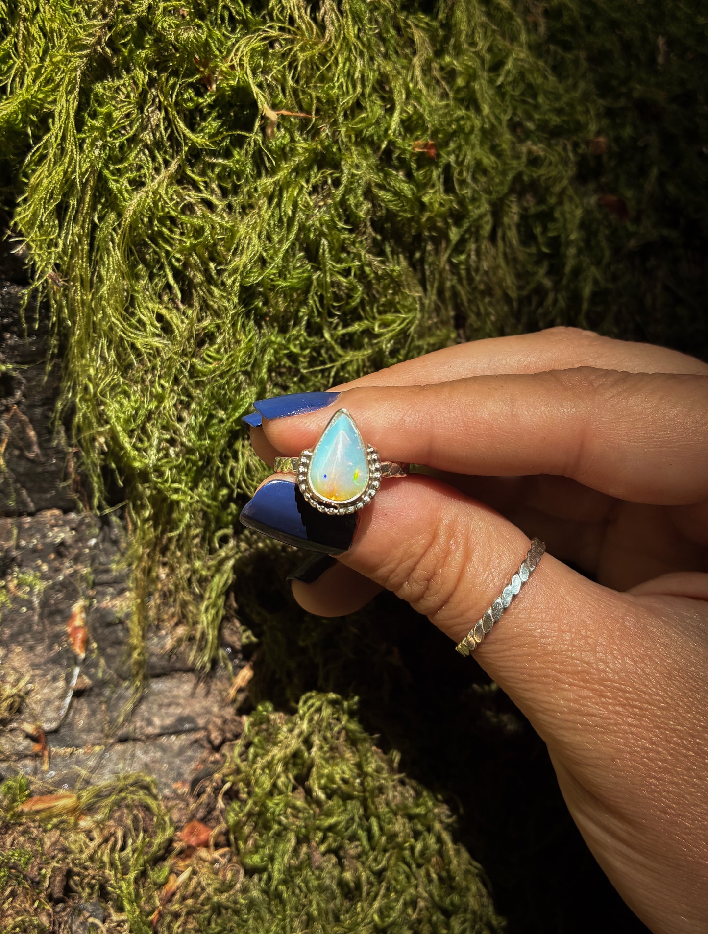 Forest Flame — Ethiopian Opal Ring - Size 7