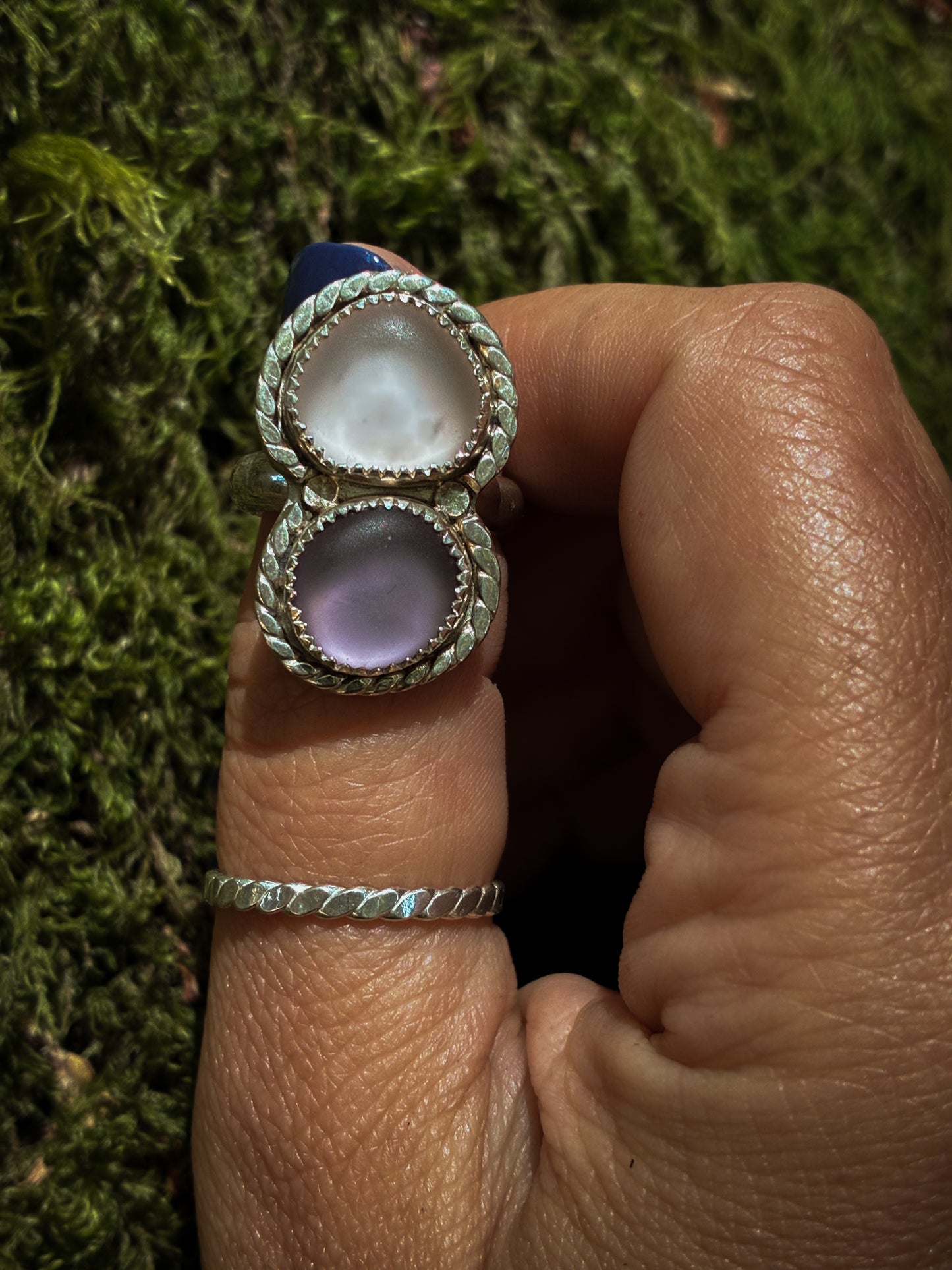 Dual Spirit Sea Glass Ring - Size 6.5
