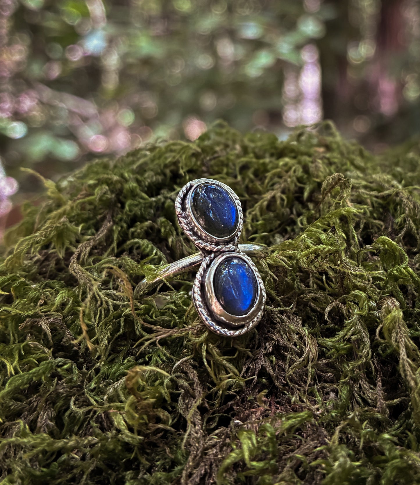 Double Labradorite Duo Ring - Size 9.5