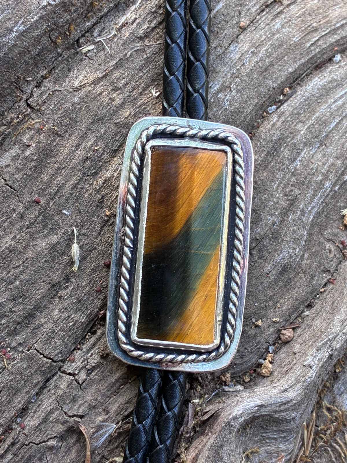 Tiger’s Eye Sterling Silver Bolo Tie