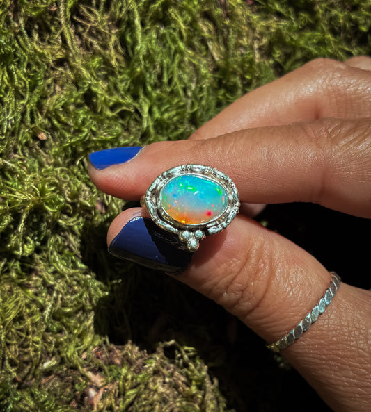 Ethiopian Opal Firelight Ring - Size 5