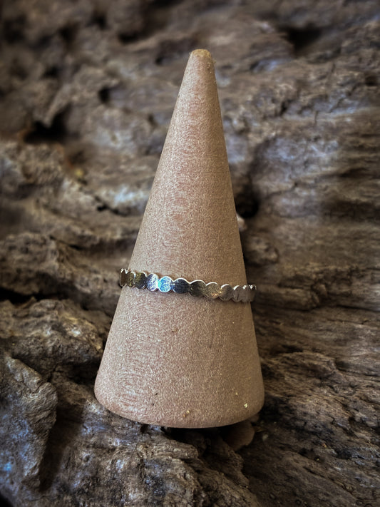 LIMITED - Hammered Beaded Wire Ring