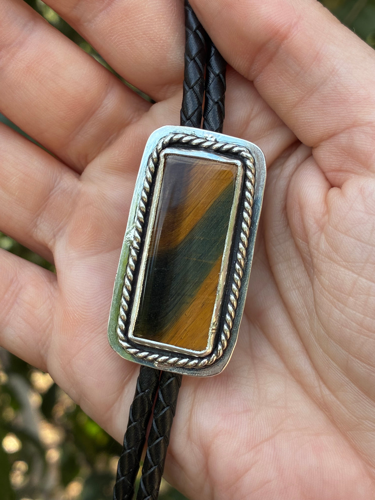 Tiger’s Eye Sterling Silver Bolo Tie