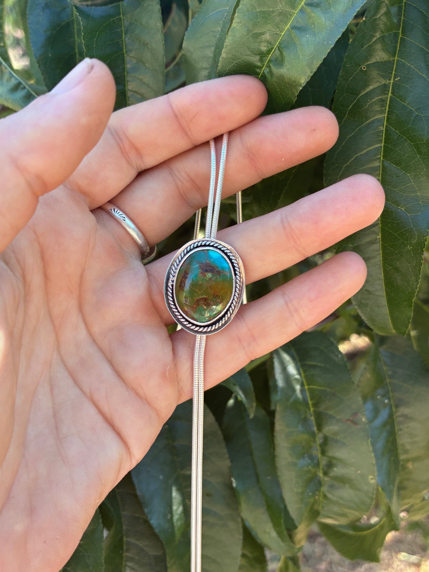 Turquoise Sterling Silver Chain Bolo