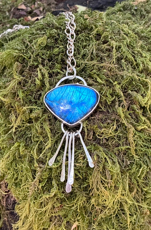 Labradorite Sterling Silver Fringe Necklace