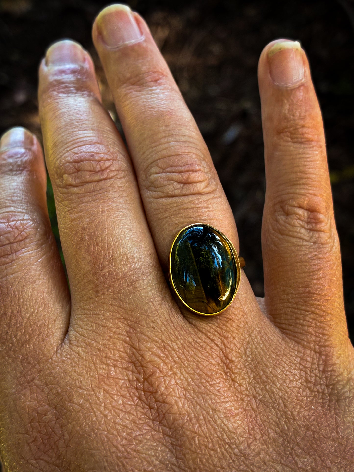 Golden Tiger’s Eye Gold-Filled Ring – Size 7